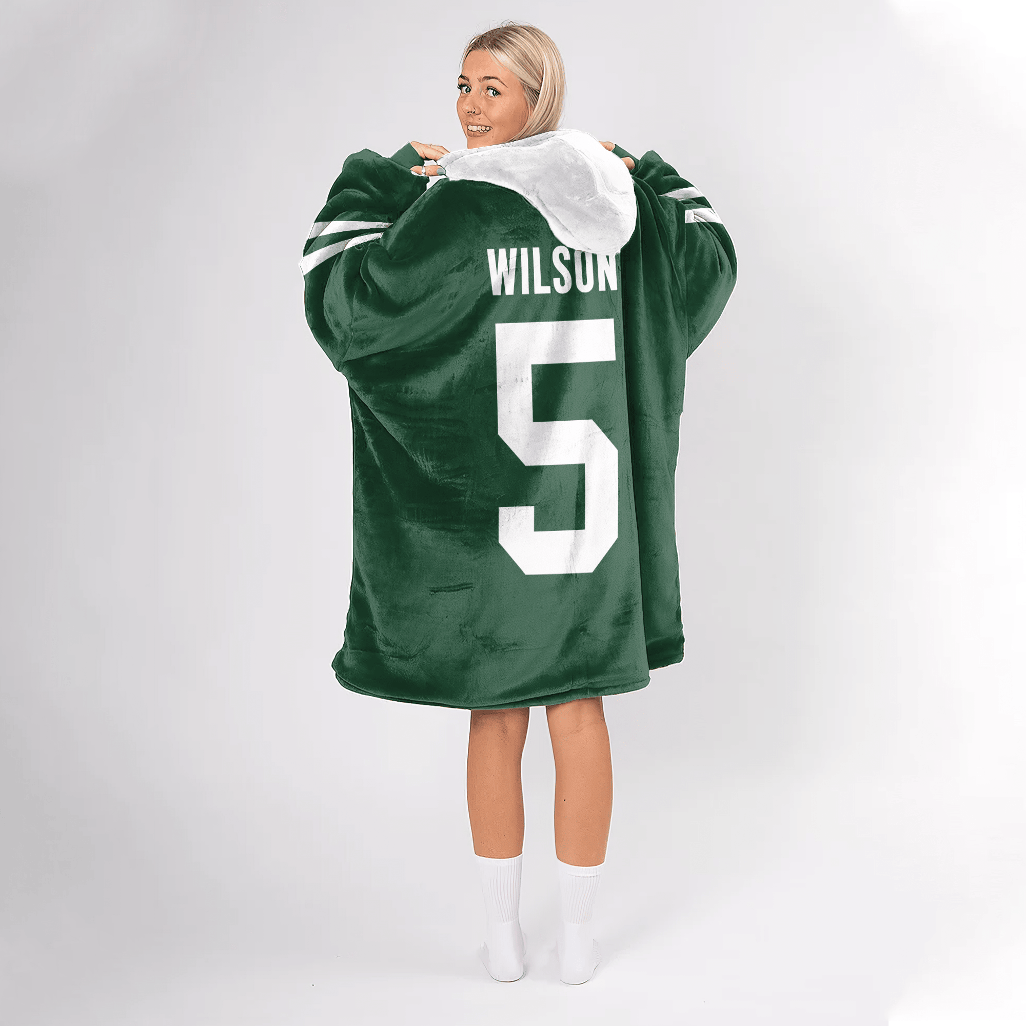 Adult G.W 5 New York J Football Unisex Blanket Hoodie