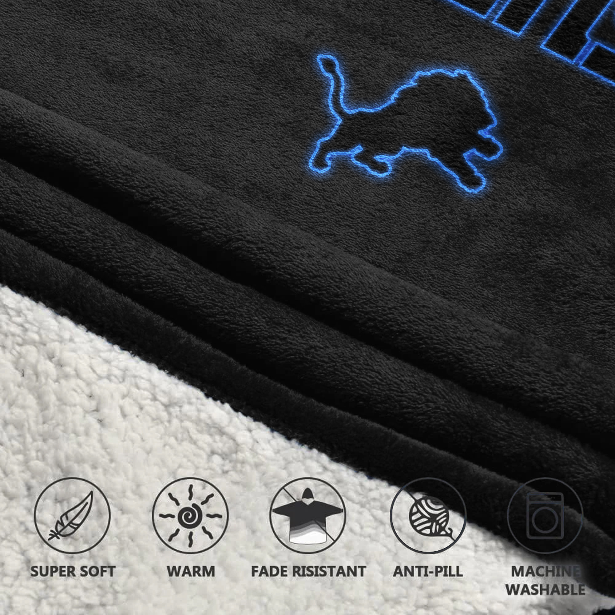 Adult Detroit Lions Football Unisex Blanket Hoodie