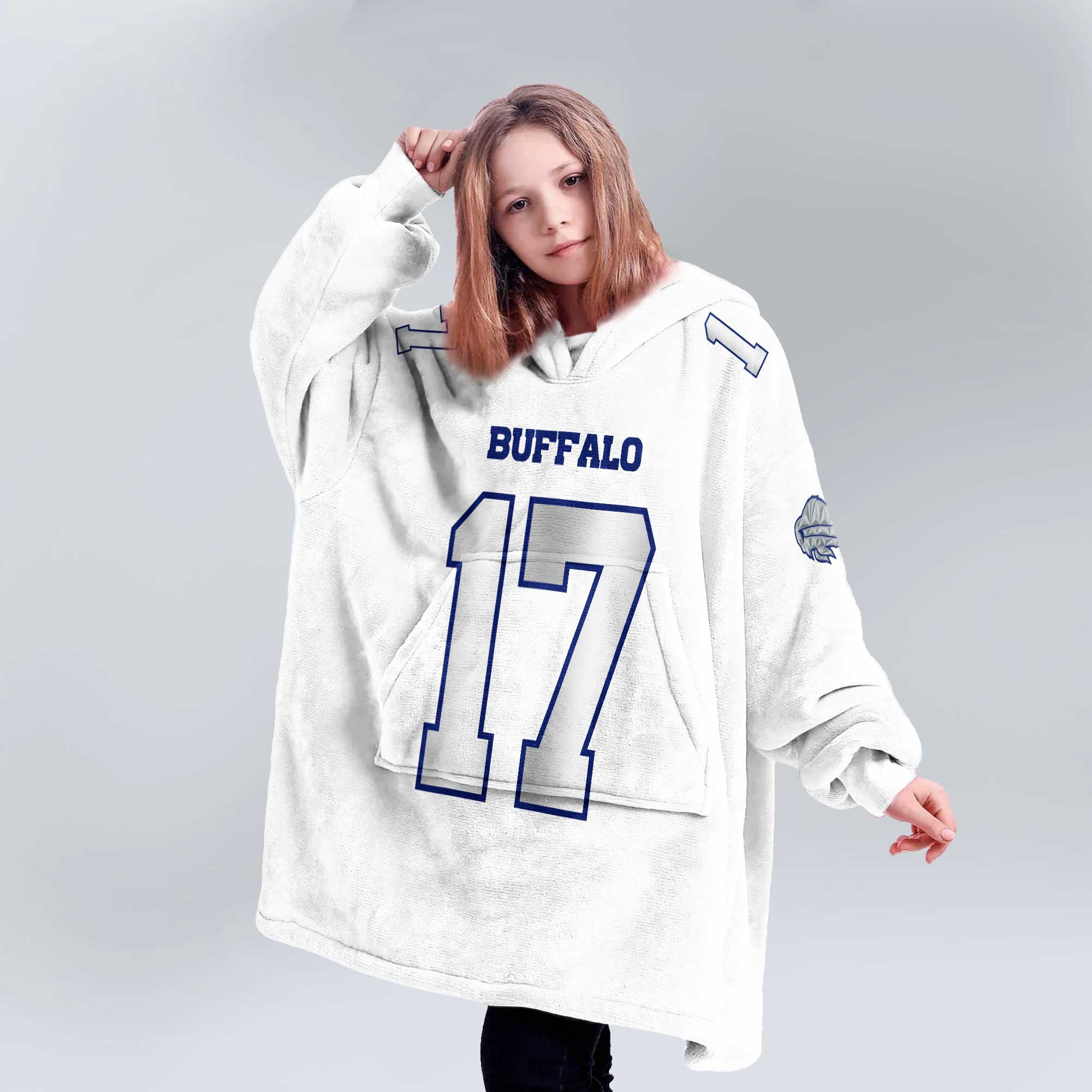 Kid J.A 17 Buffalo Football Unisex Blanket Hoodie