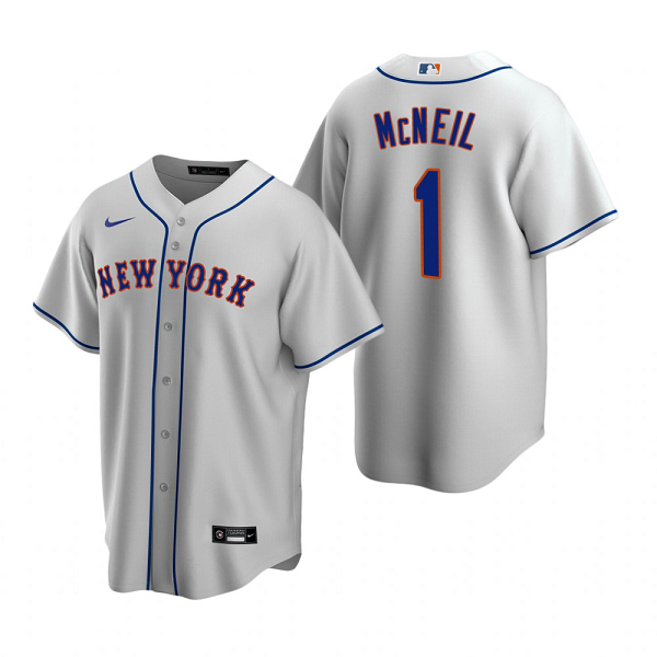 Men's New York Mets #1 Jeff McNeil  Gray Cool Base MLB Road Jersey