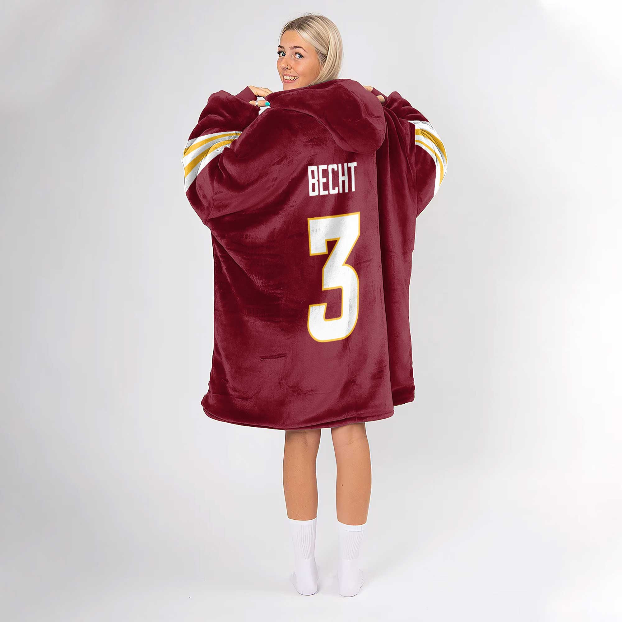 Adult 3 Iowa State Football Unisex Blanket Hoodie