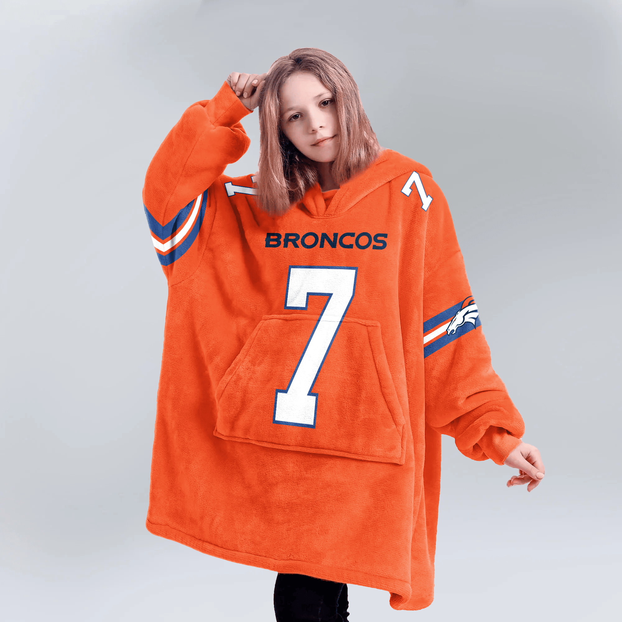 Kid J.E 7 Denver Football Unisex Blanket Hoodie