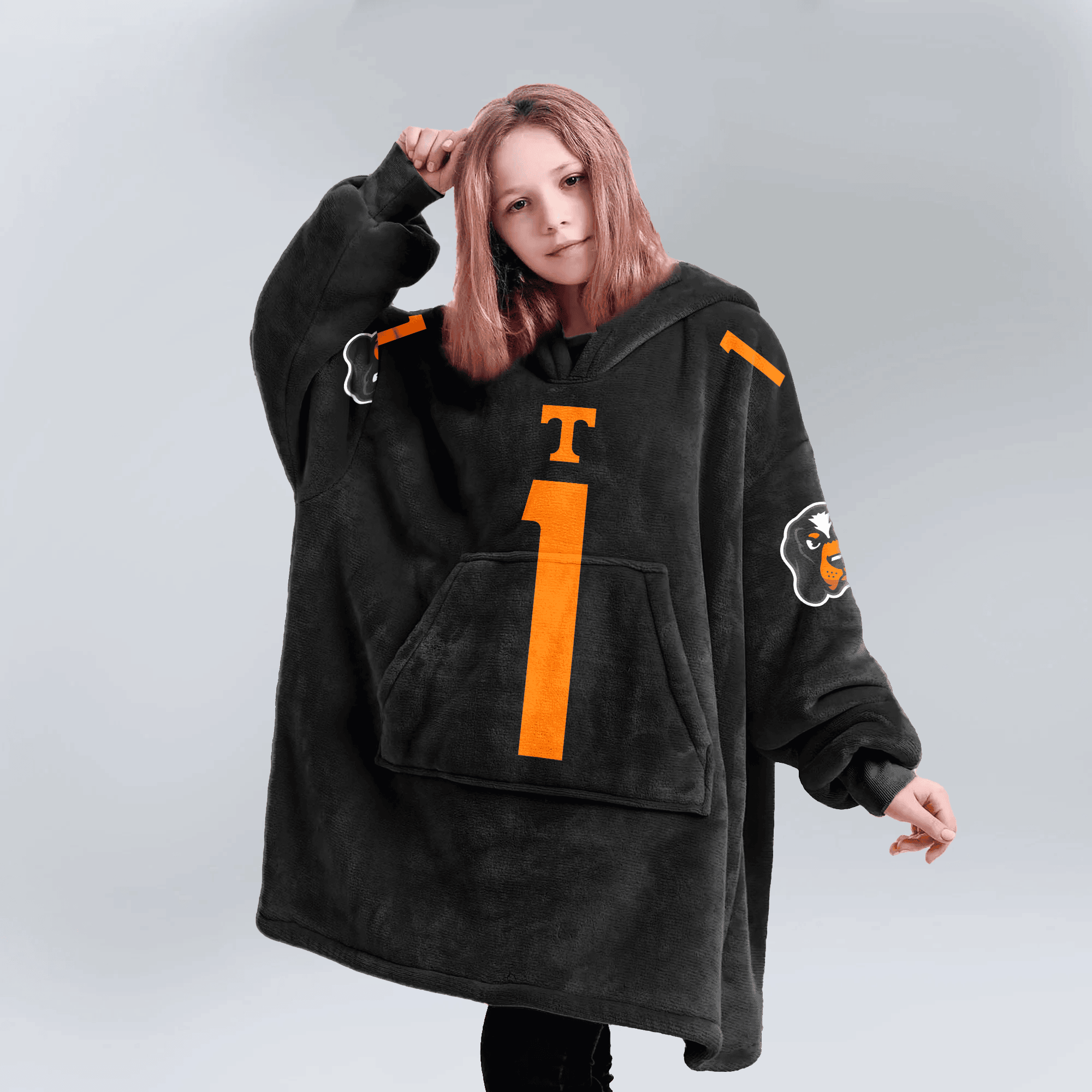 Kid 1 Tennessee Football Unisex Blanket Hoodie