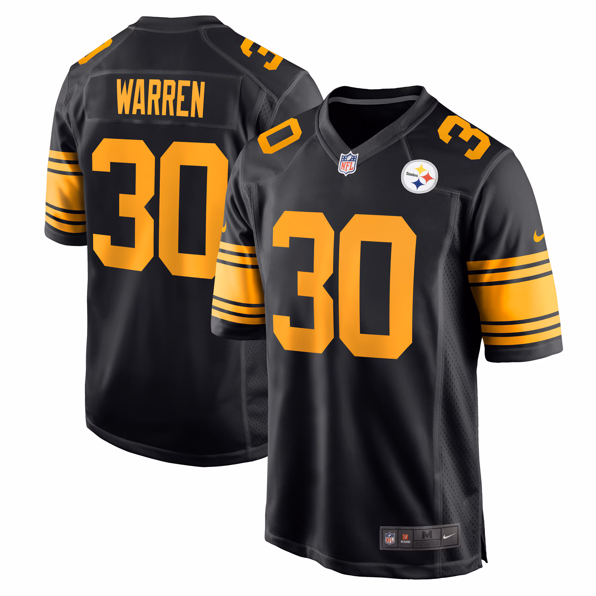 Jaylen Warren Pittsburgh Steelers Alternate Game Jersey -  Black