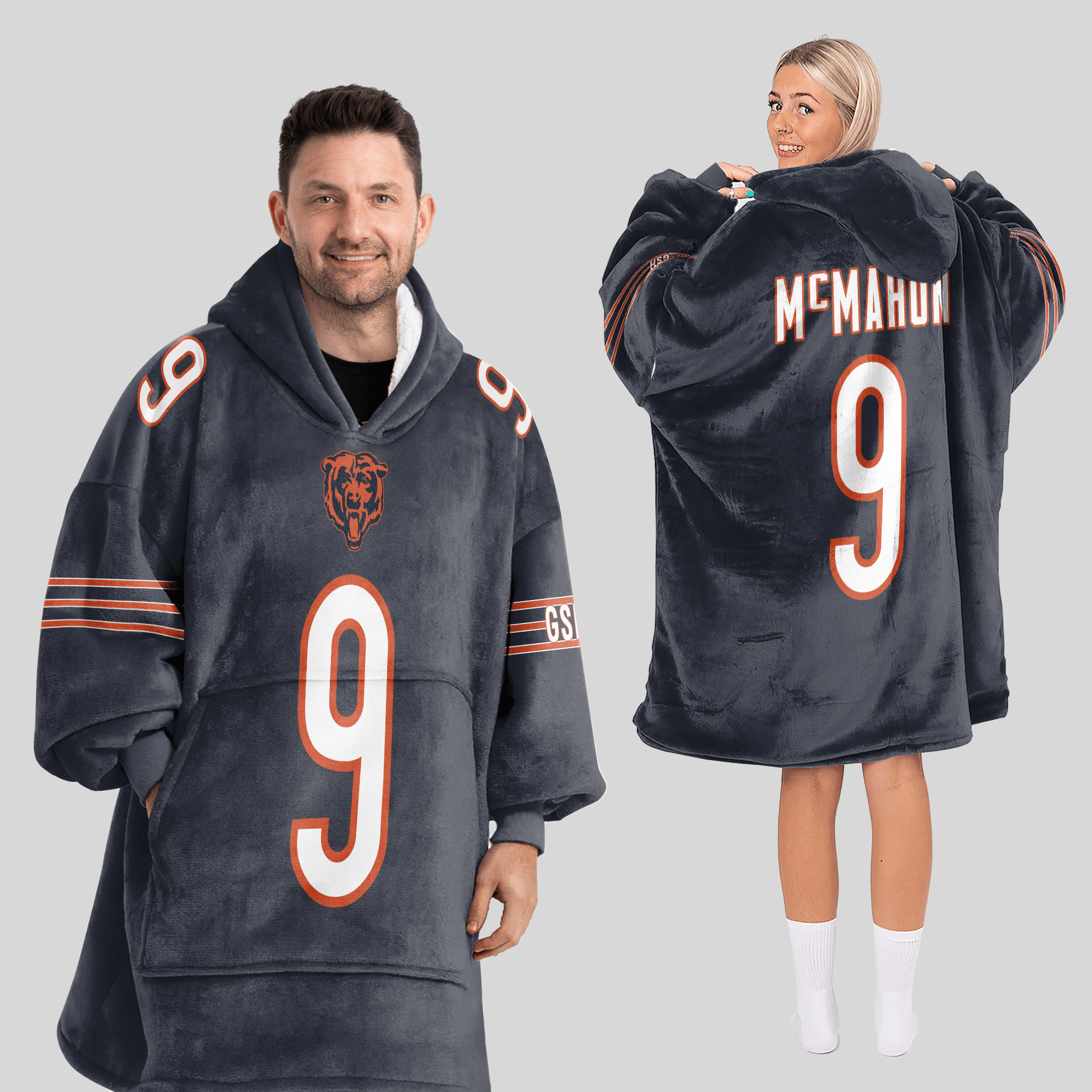 Adult J.M 9 Chicago Football Unisex Blanket Hoodie