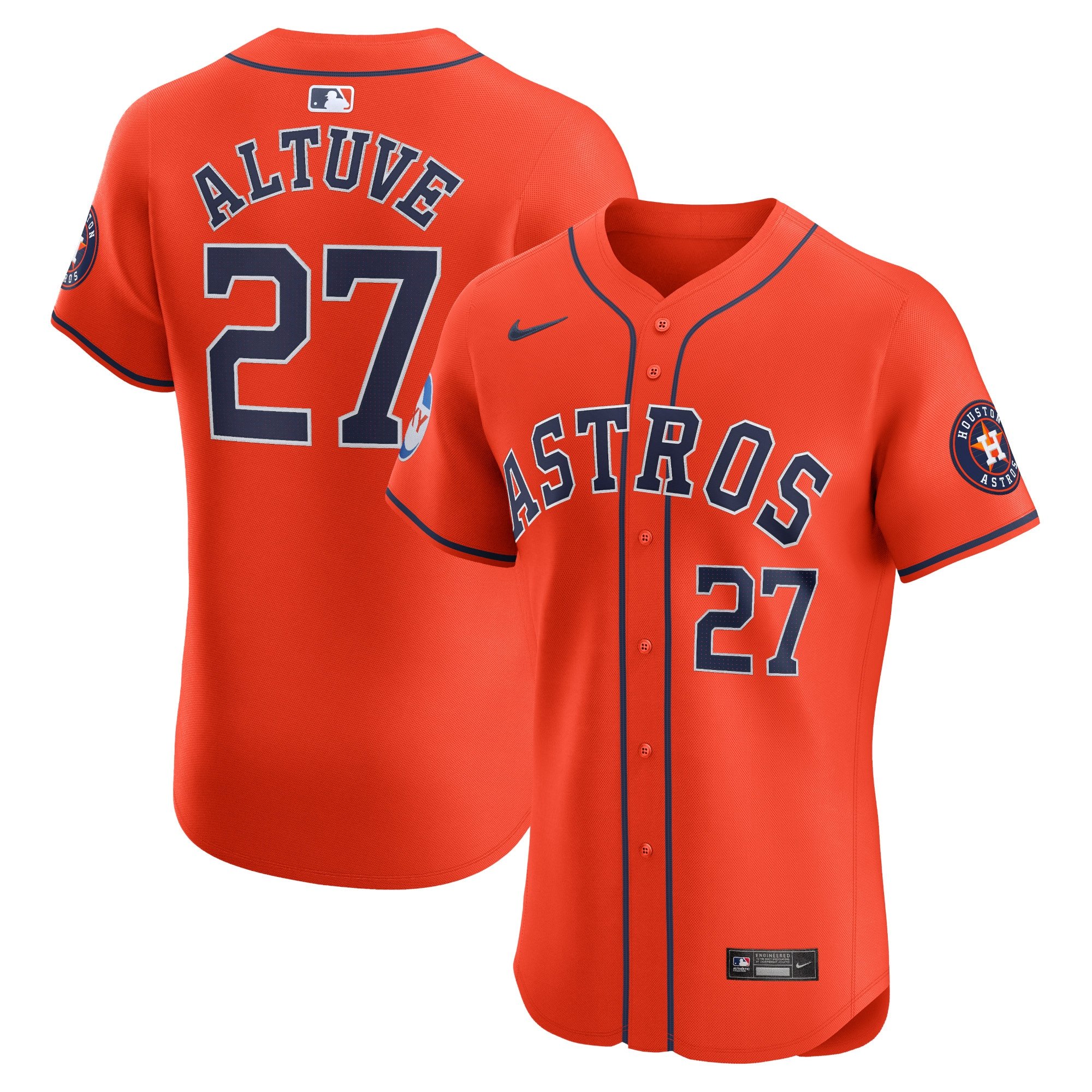 Men's Houston Astros Jose Altuve  Orange Alternate Elite Player Jersey