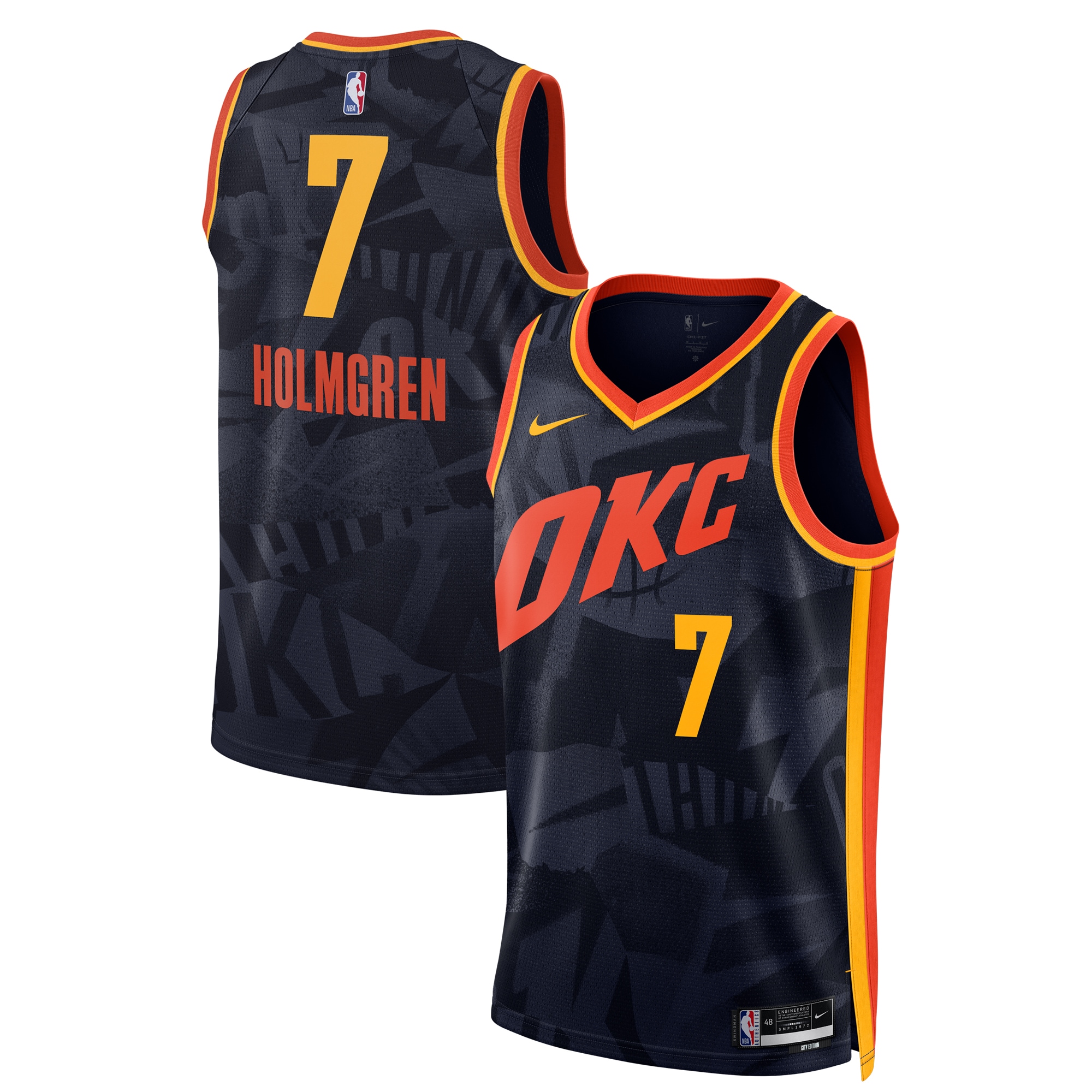 Unisex Oklahoma City Thunder Chet Holmgren  Navy 2023/24 Swingman Jersey - City Edition