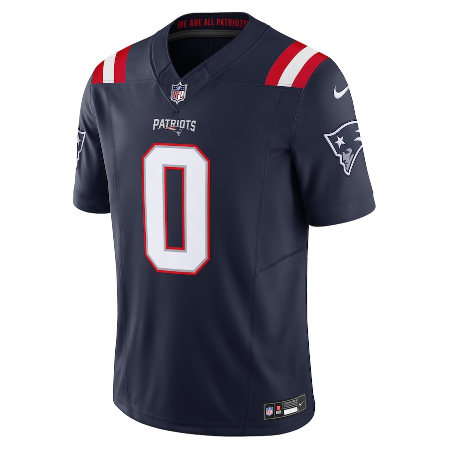 Men's New England Patriots #0 Christian Gonzalez Navy Vapor F.U.S.E. Limited Jersey