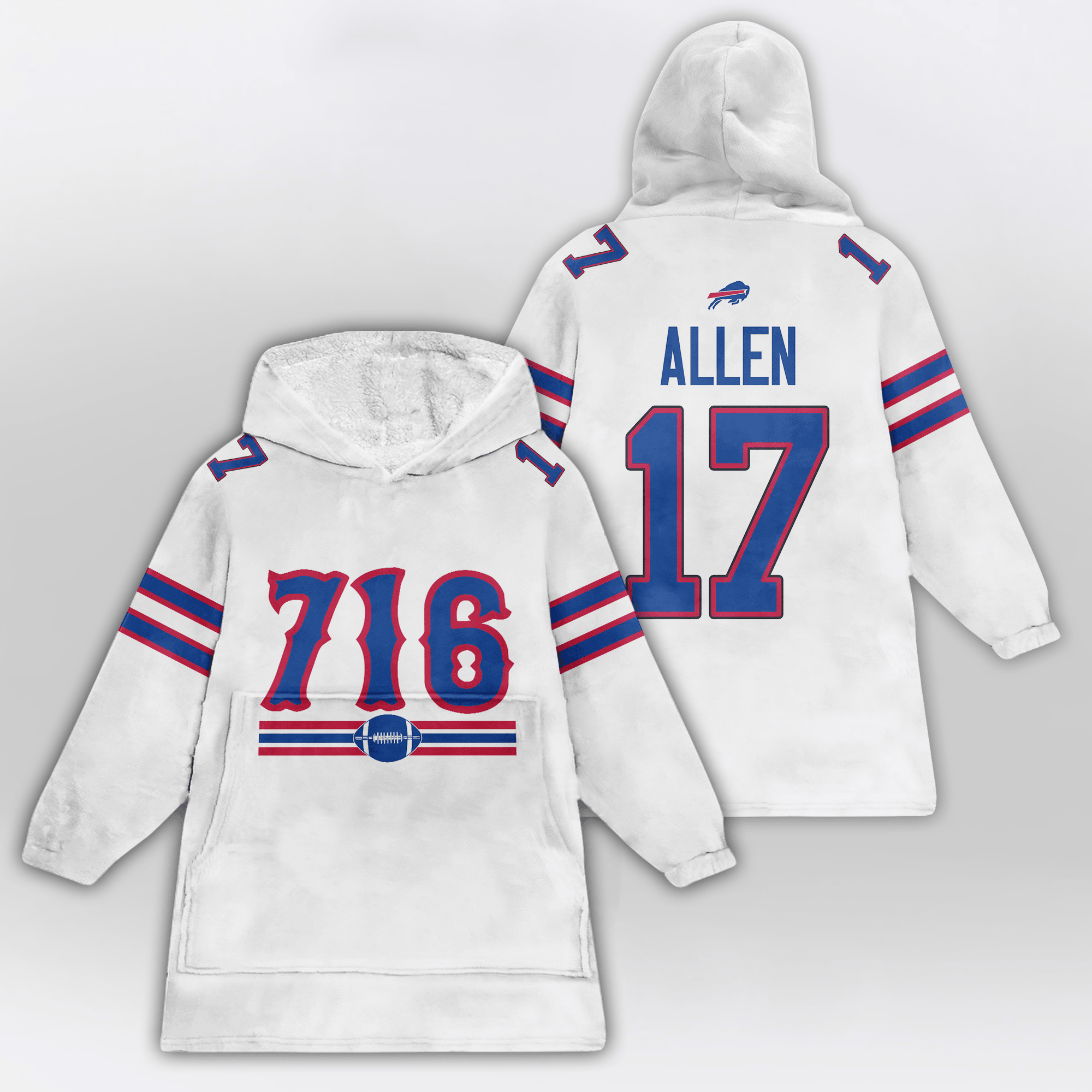 716 Buffalo Football Unisex Blanket Hoodie