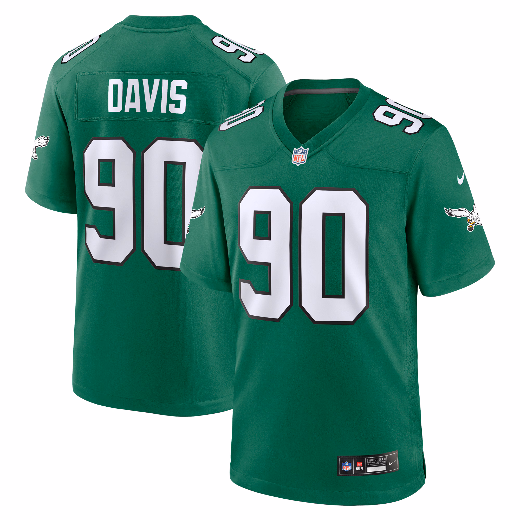 Davis Philadelphia Eagles Alternate Game Jersey - Kelly Green