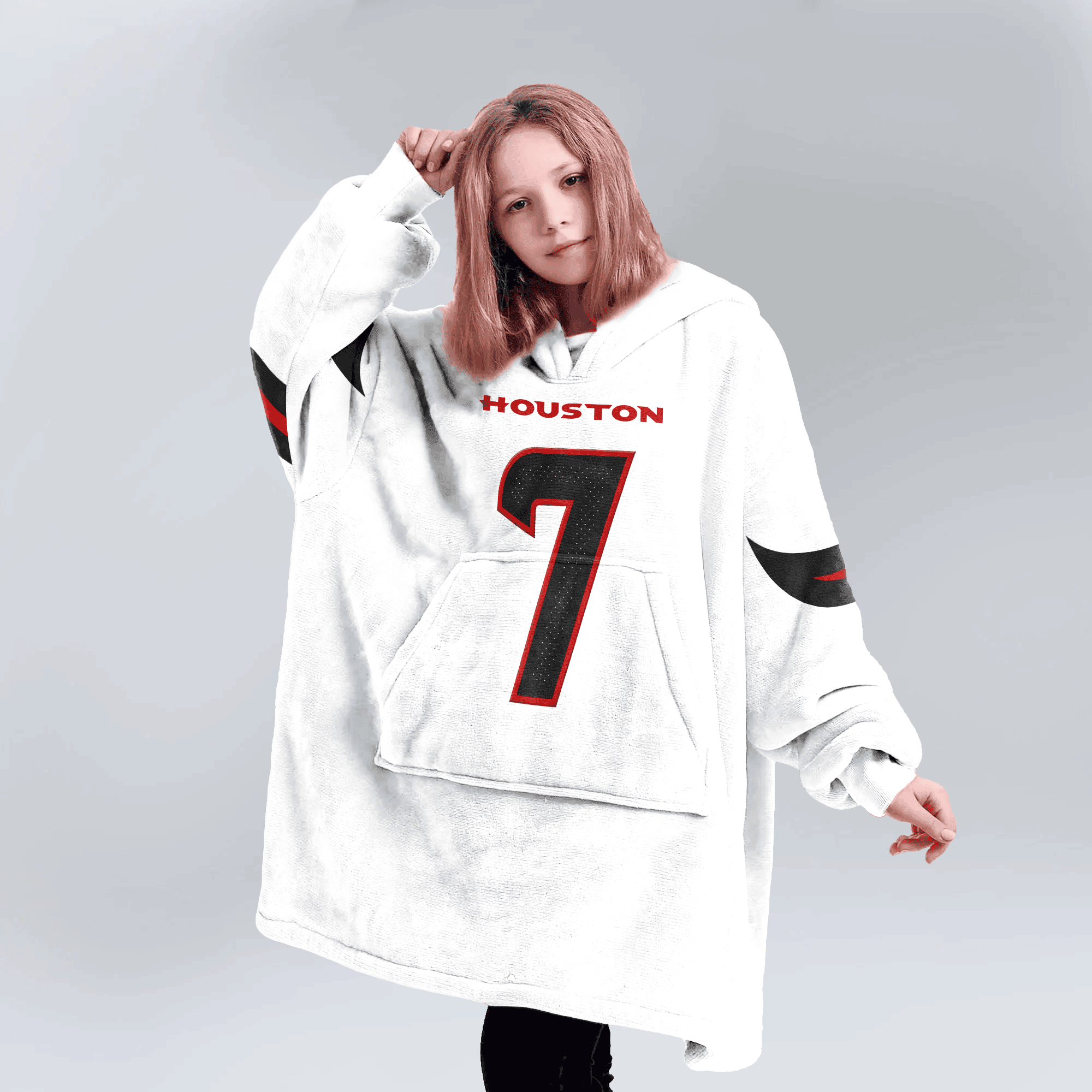 Adult C.S 7 Houston Football Unisex Blanket Hoodie