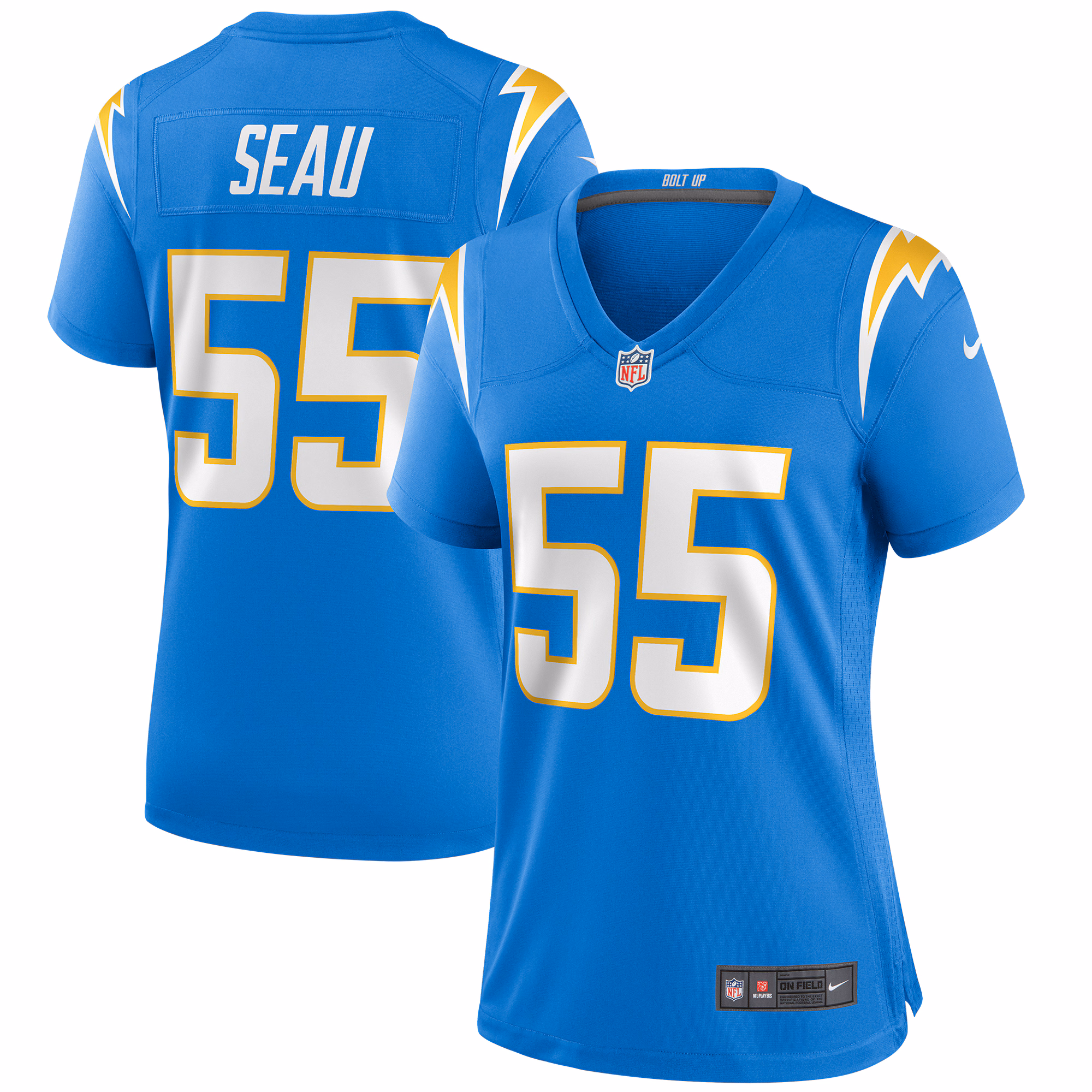 Junior Seau Los Angeles Chargers Women's Game Retired Player Jersey - Powder Blue