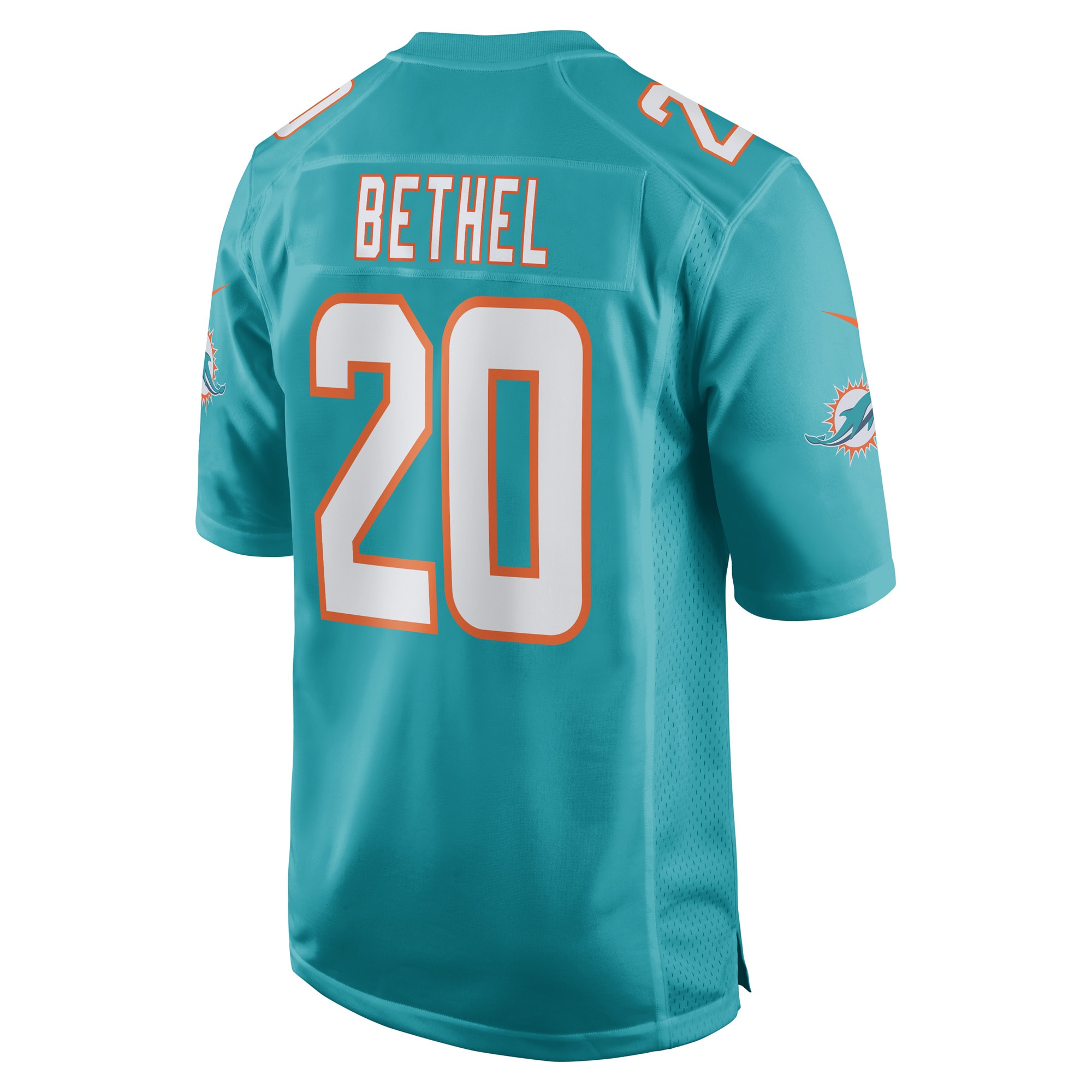 Justin Bethel Miami Dolphins Game Player Jersey - Aqua