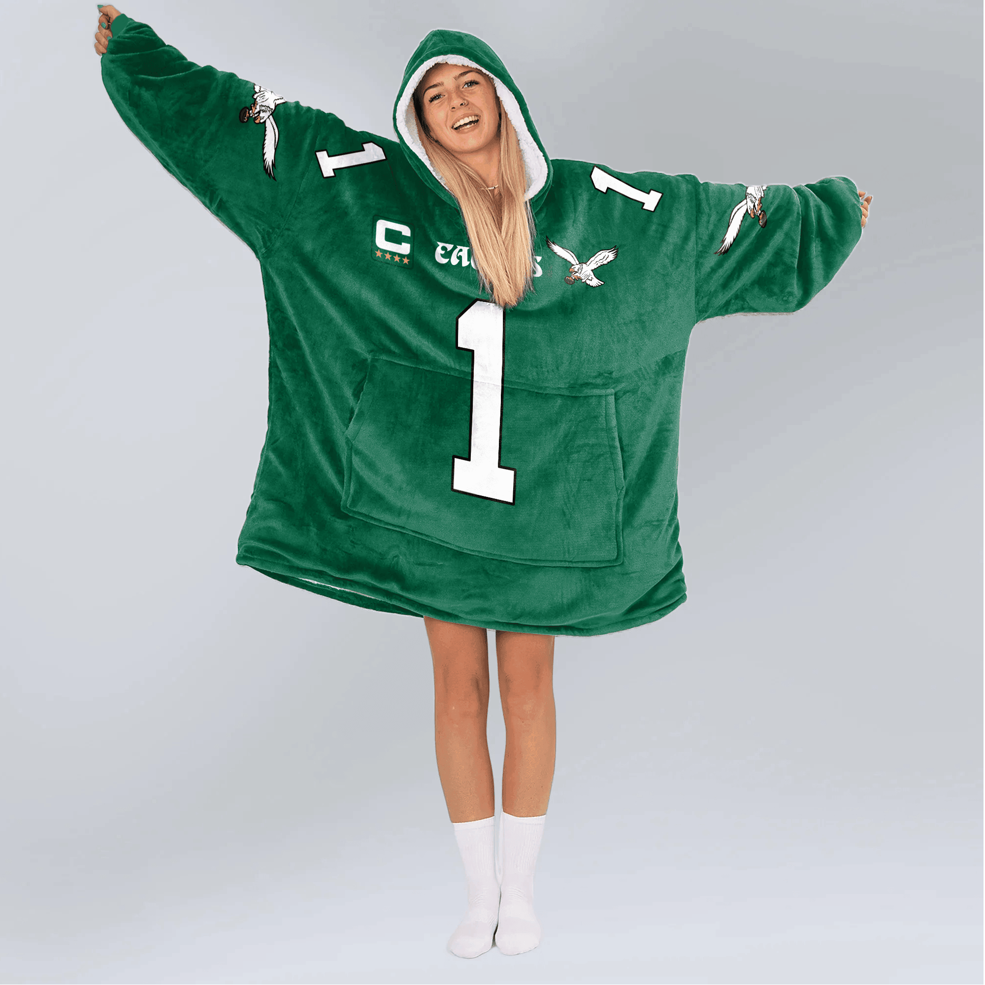 Adult Captain 1 Philadelphia Football Unisex Blanket Hoodie