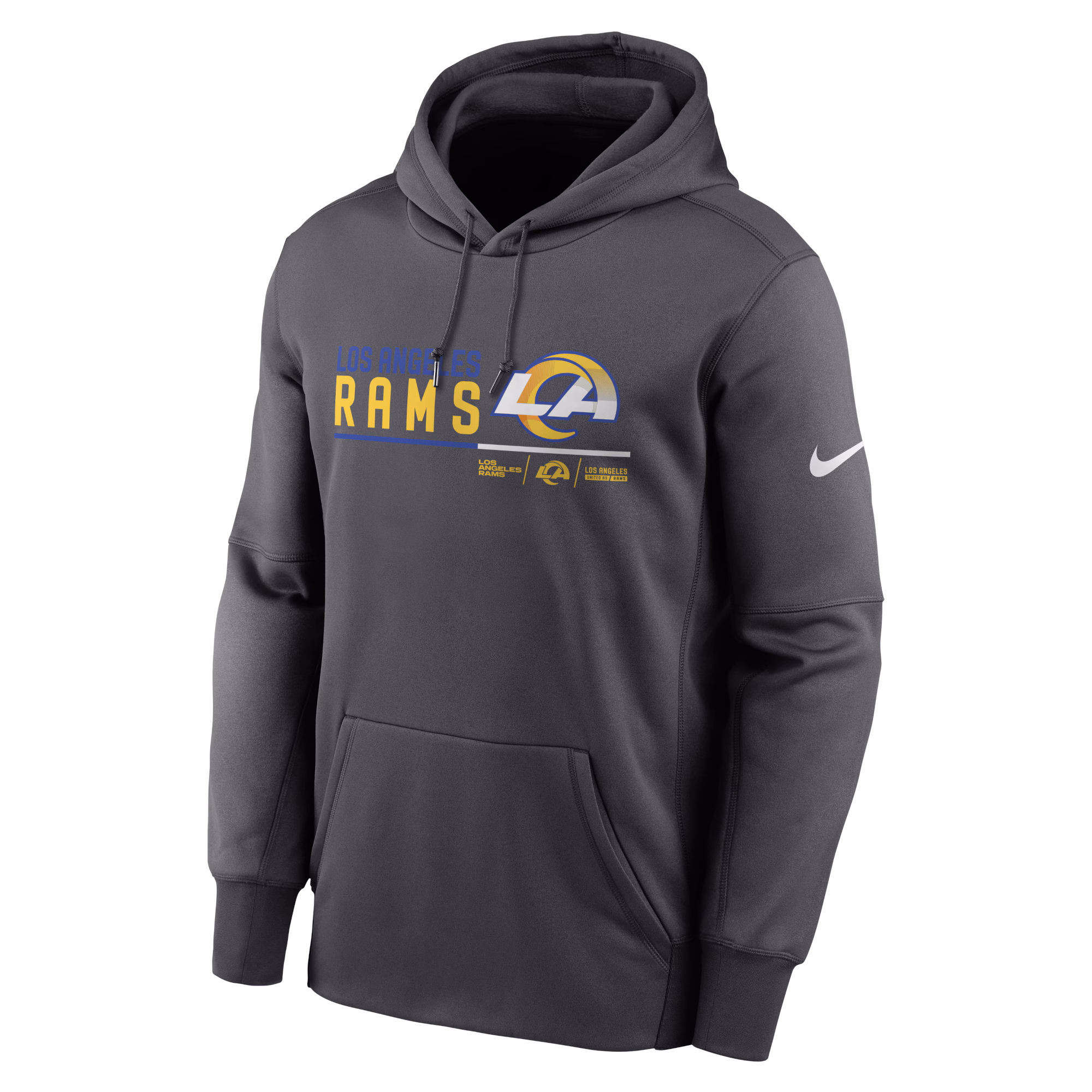 Los Angeles Rams Prime Logo Name Split Pullover Hoodie - Anthracite