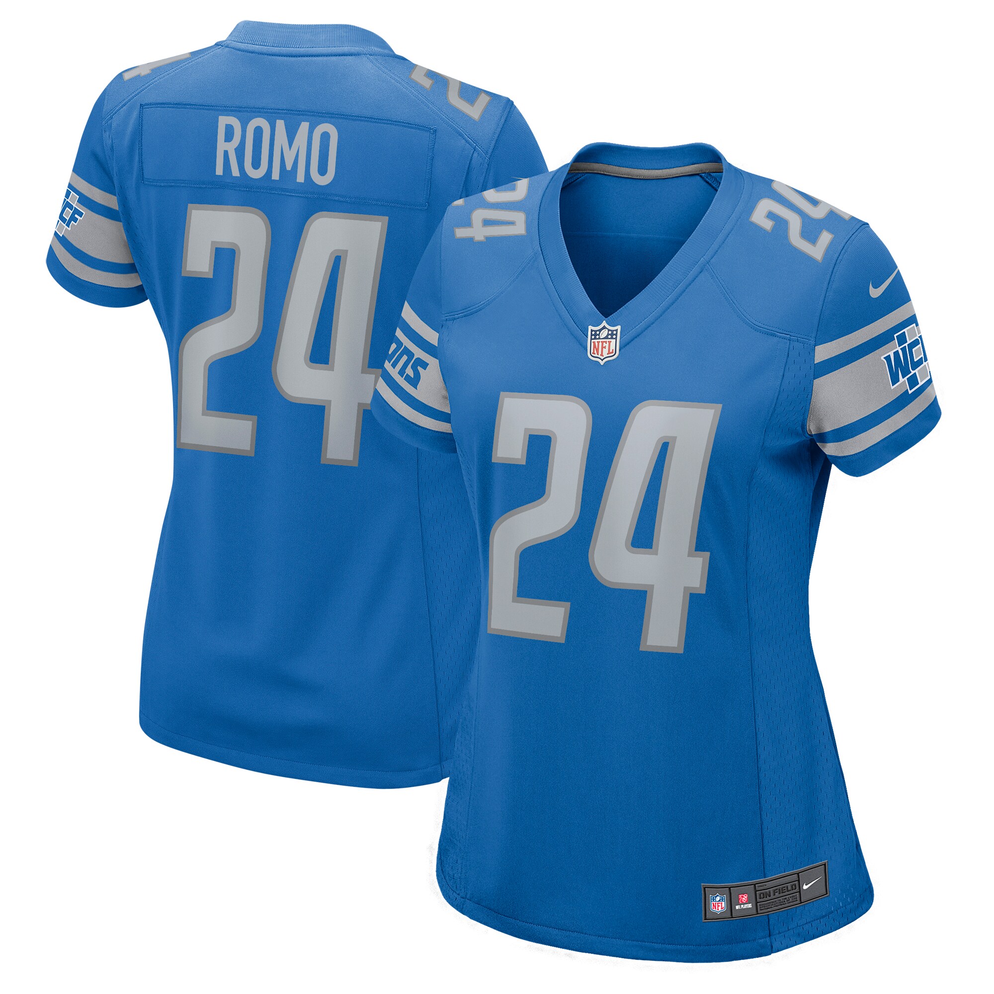 John Parker Romo Detroit Lions  Women's Team Game Jersey - Blue