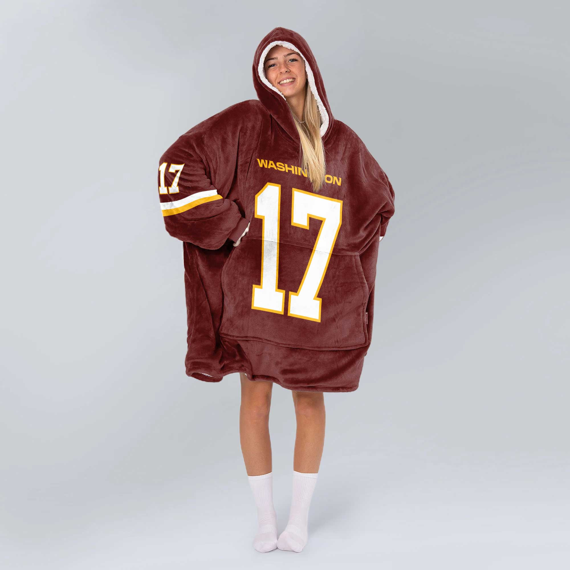 Adult 17 Washington Football Unisex Blanket Hoodie