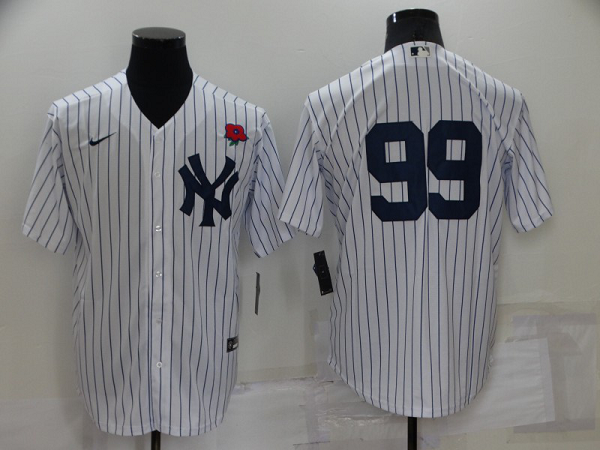Men's  New York Yankees #99 Aaron Judge White Cool Base MLB Stitched Jersey