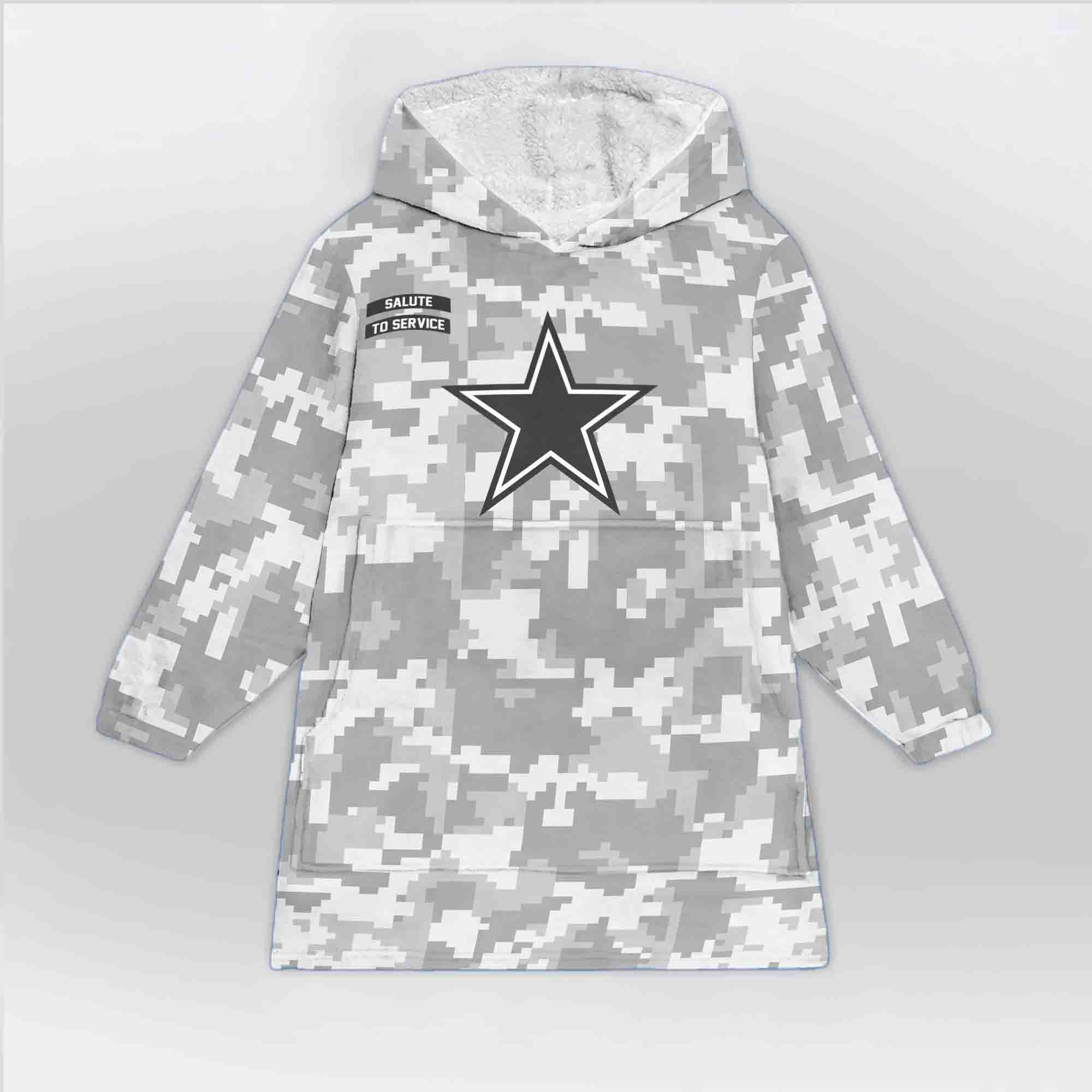 Adult Dallas Cowboys Unisex Camo Blanket Hoodie