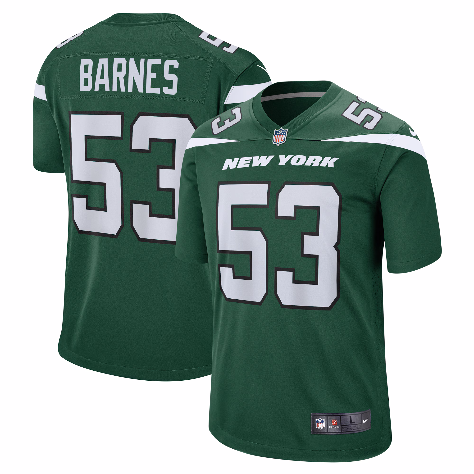 Zaire Barnes New York Jets  Game Jersey - Gotham Green
