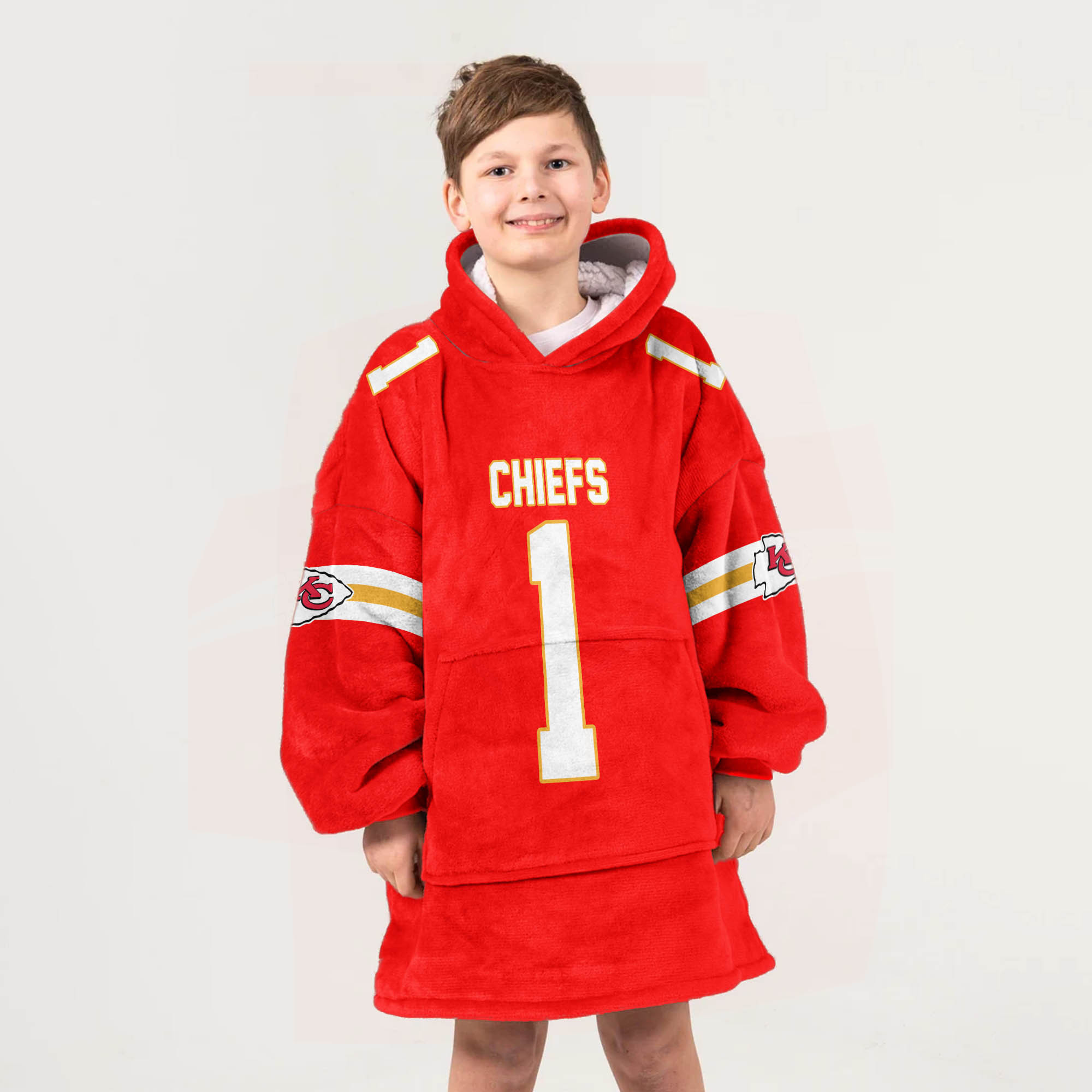 Adult 1 Kansas City Football Unisex Blanket Hoodie
