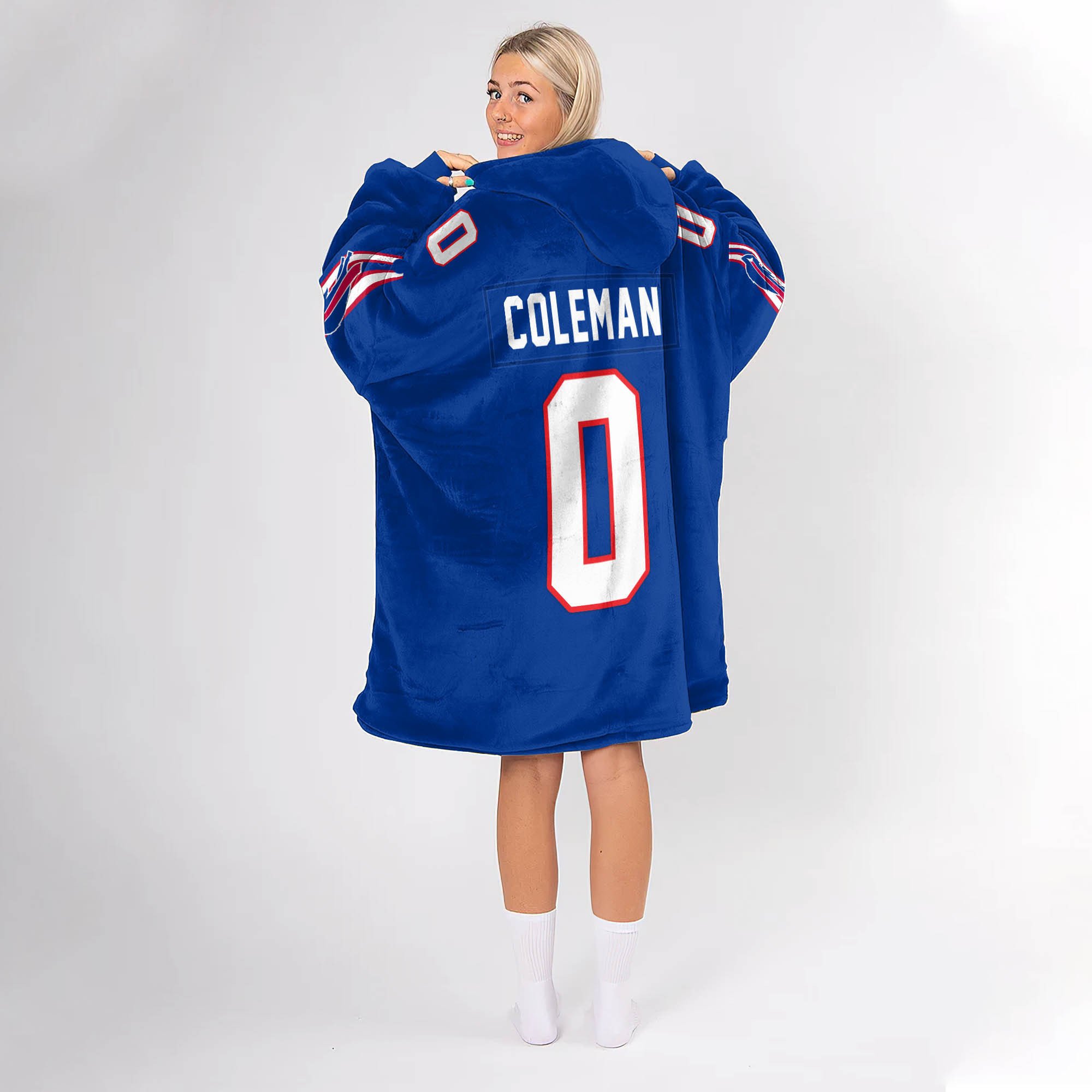 Adult 0 Buffalo Football Unisex Blanket Hoodie