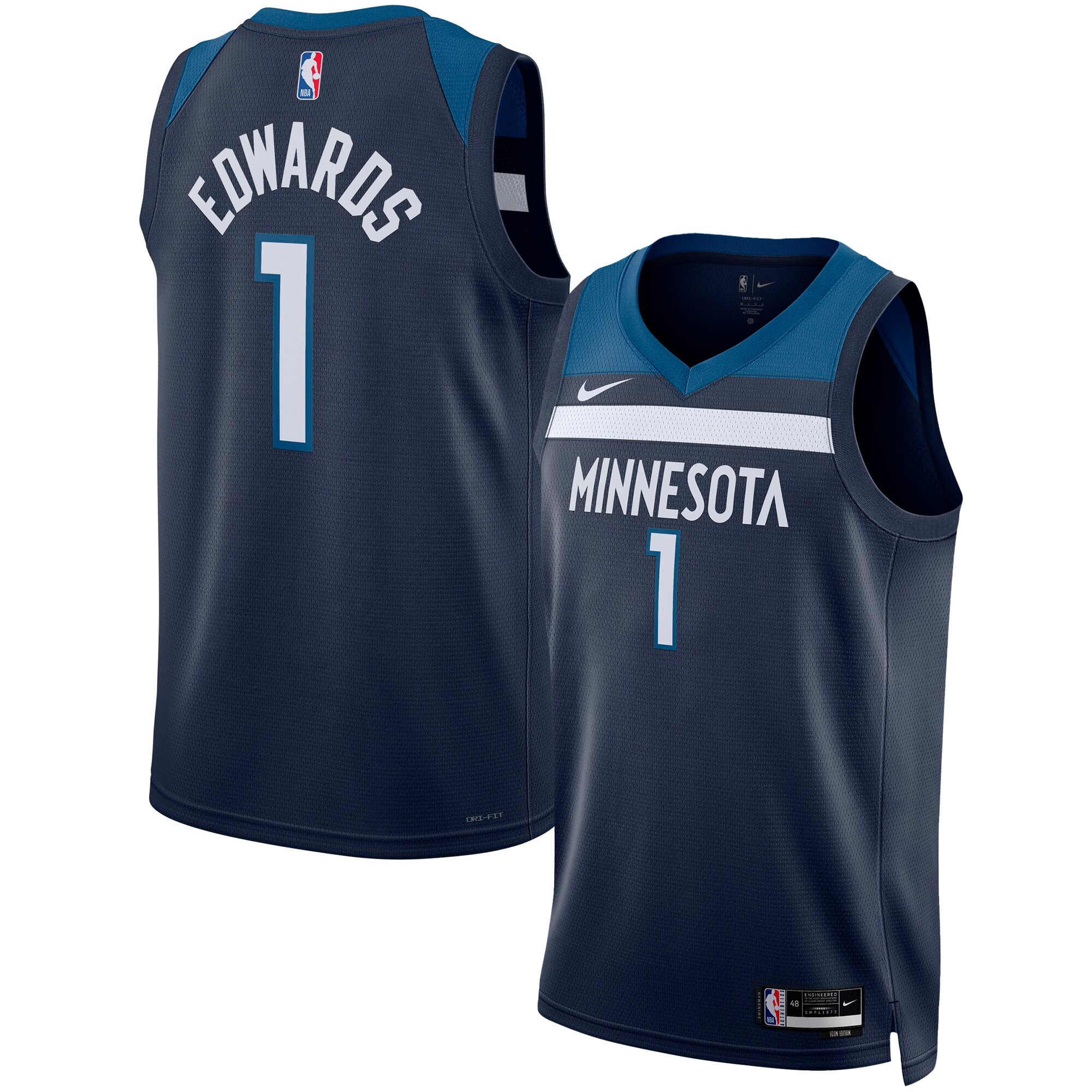 Anthony Edwards Minnesota Timberwolves Unisex Swingman Jersey - Icon Edition - Navy