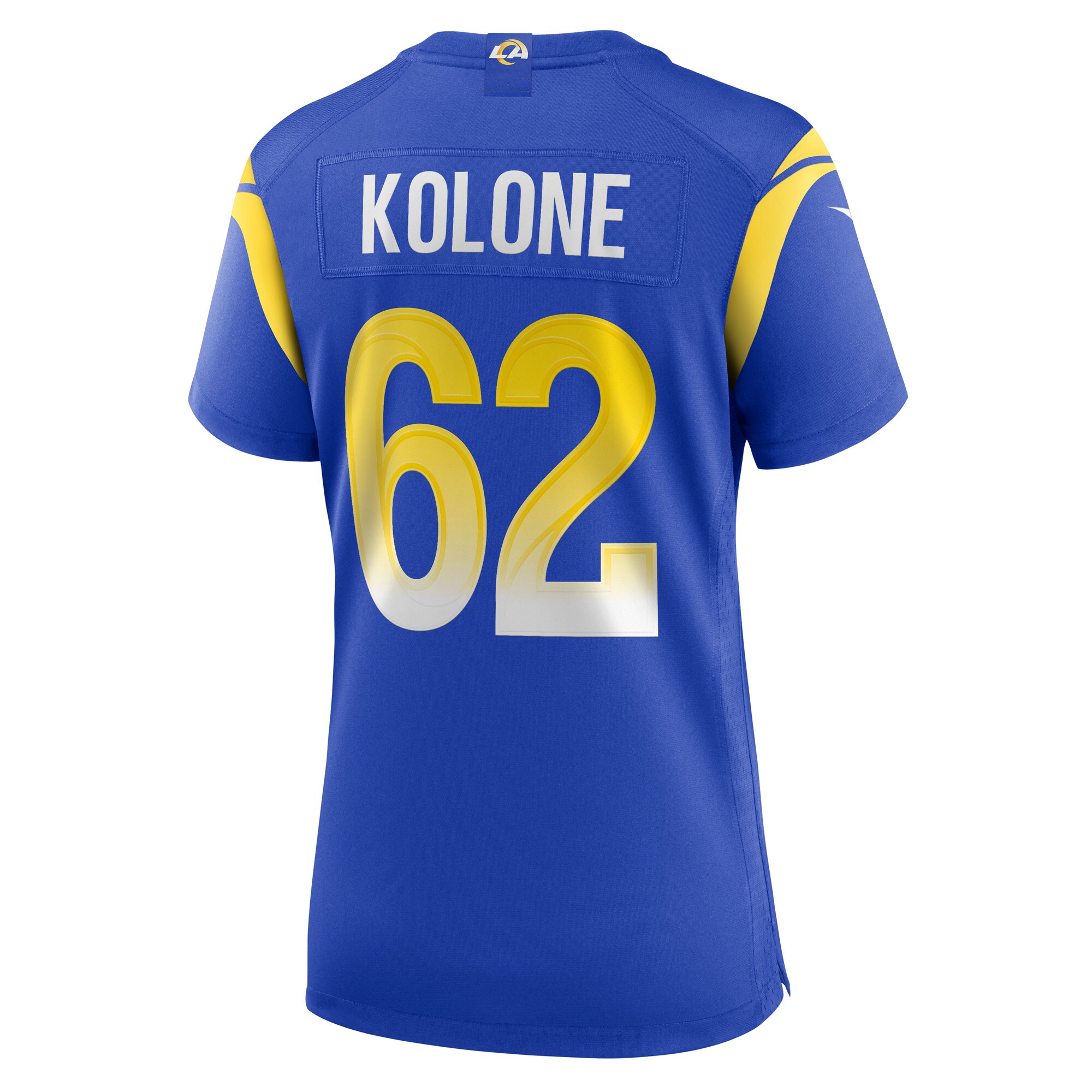 Jeremiah Kolone Los Angeles Rams  Women's Team Game Player Jersey - Royal