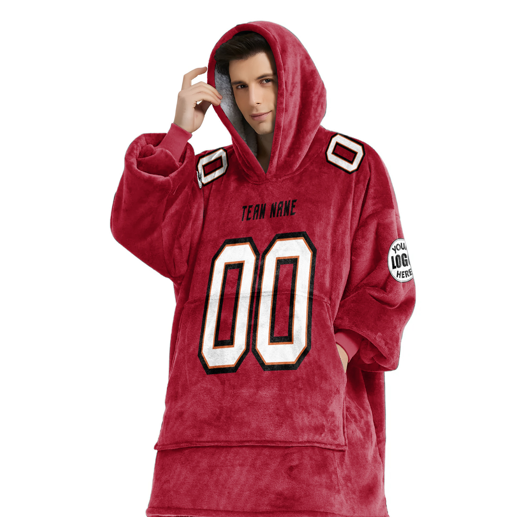 Adult Custom Blanket Hoodie Tampa Bay Inspired Color