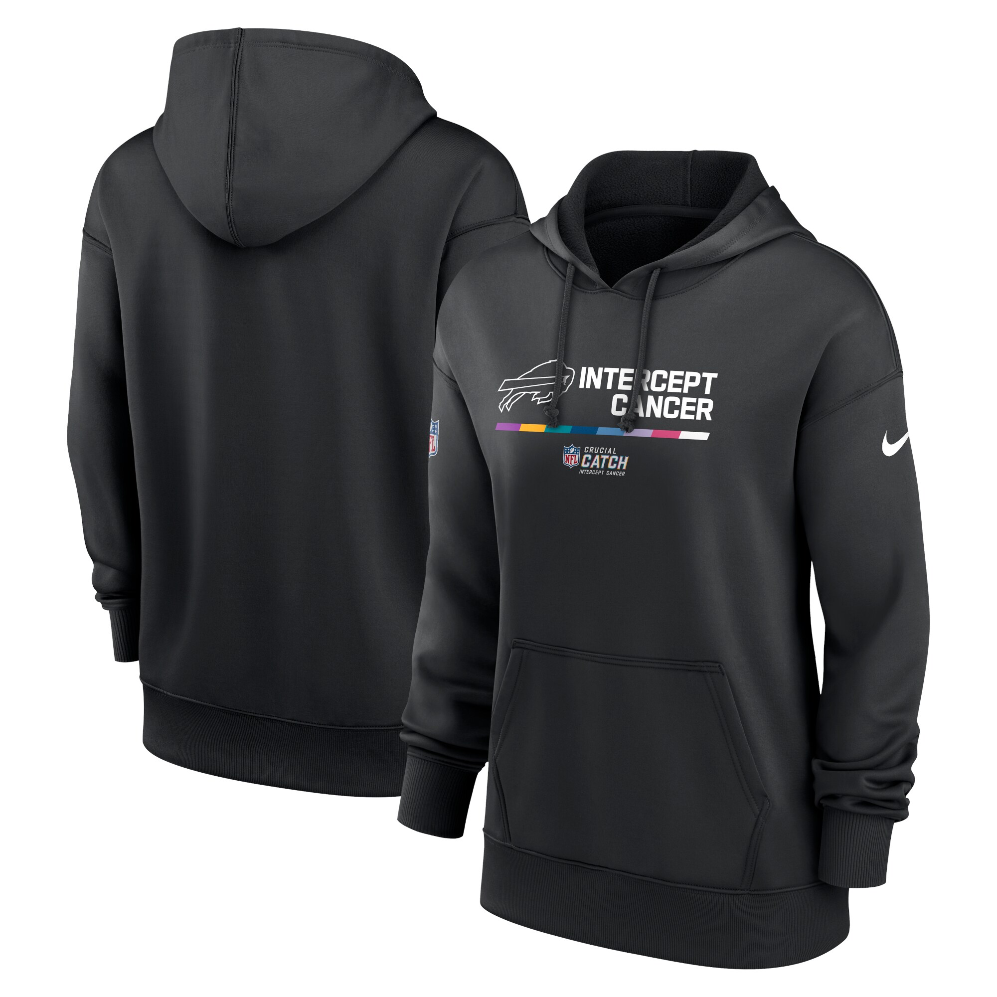 Women's Black Buffalo Bills 2022 NFL Crucial Catch - Therma Performance Pullover Hoodie