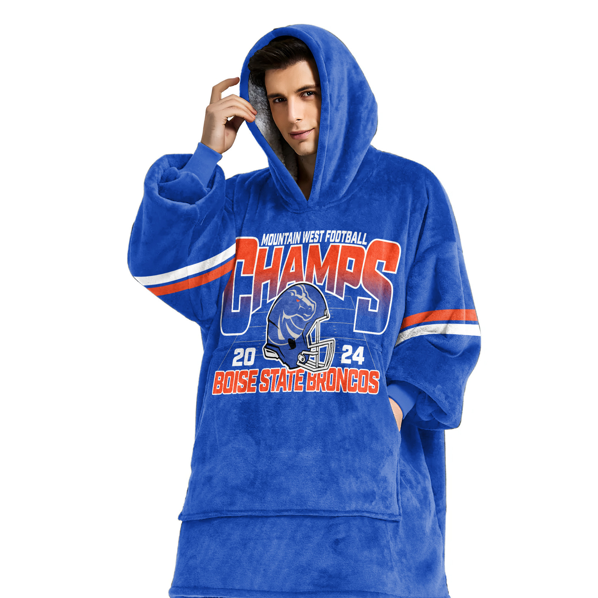 Adult Boise State Football Unisex Blanket Hoodie