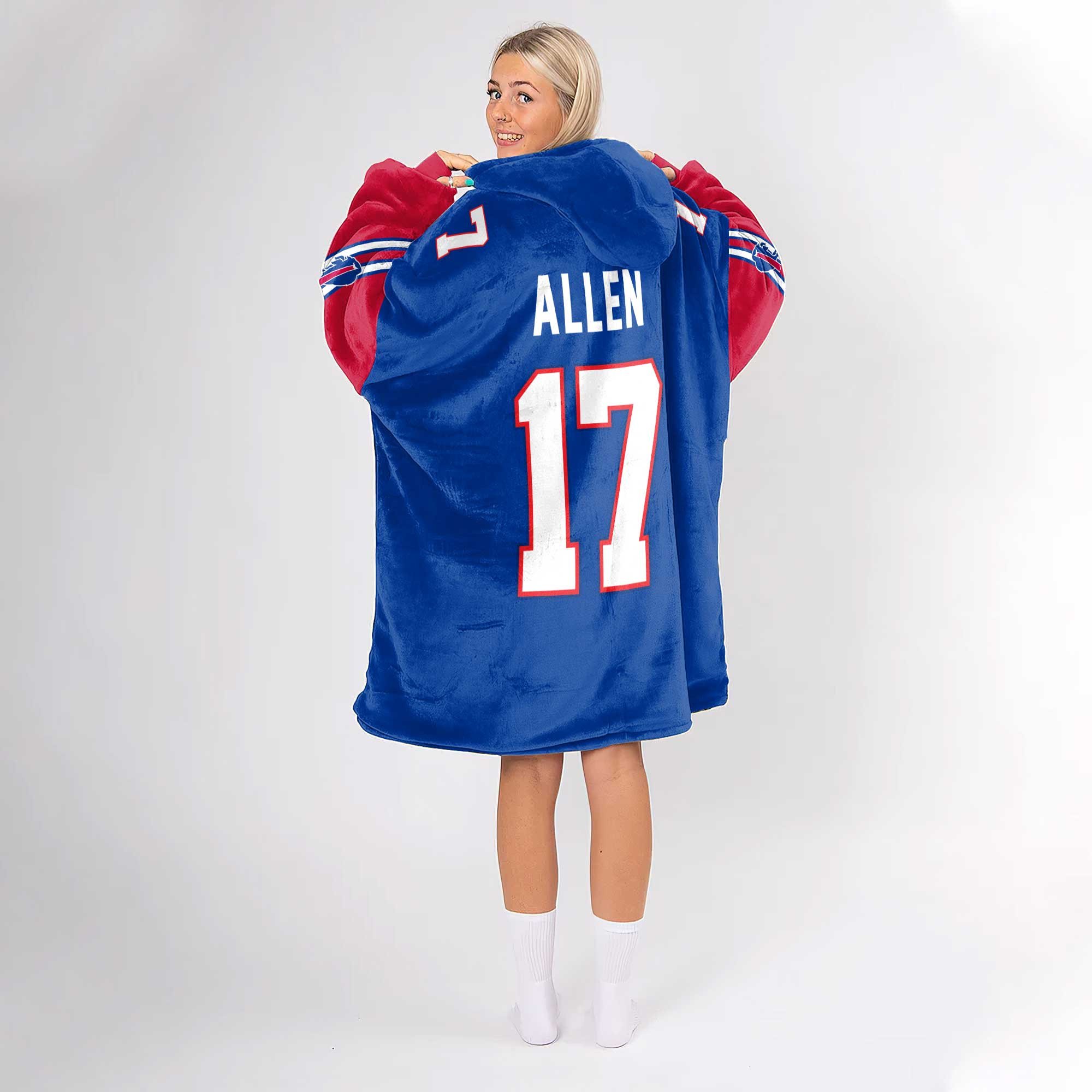 Adult Buffalo Football Unisex Blanket Hoodie