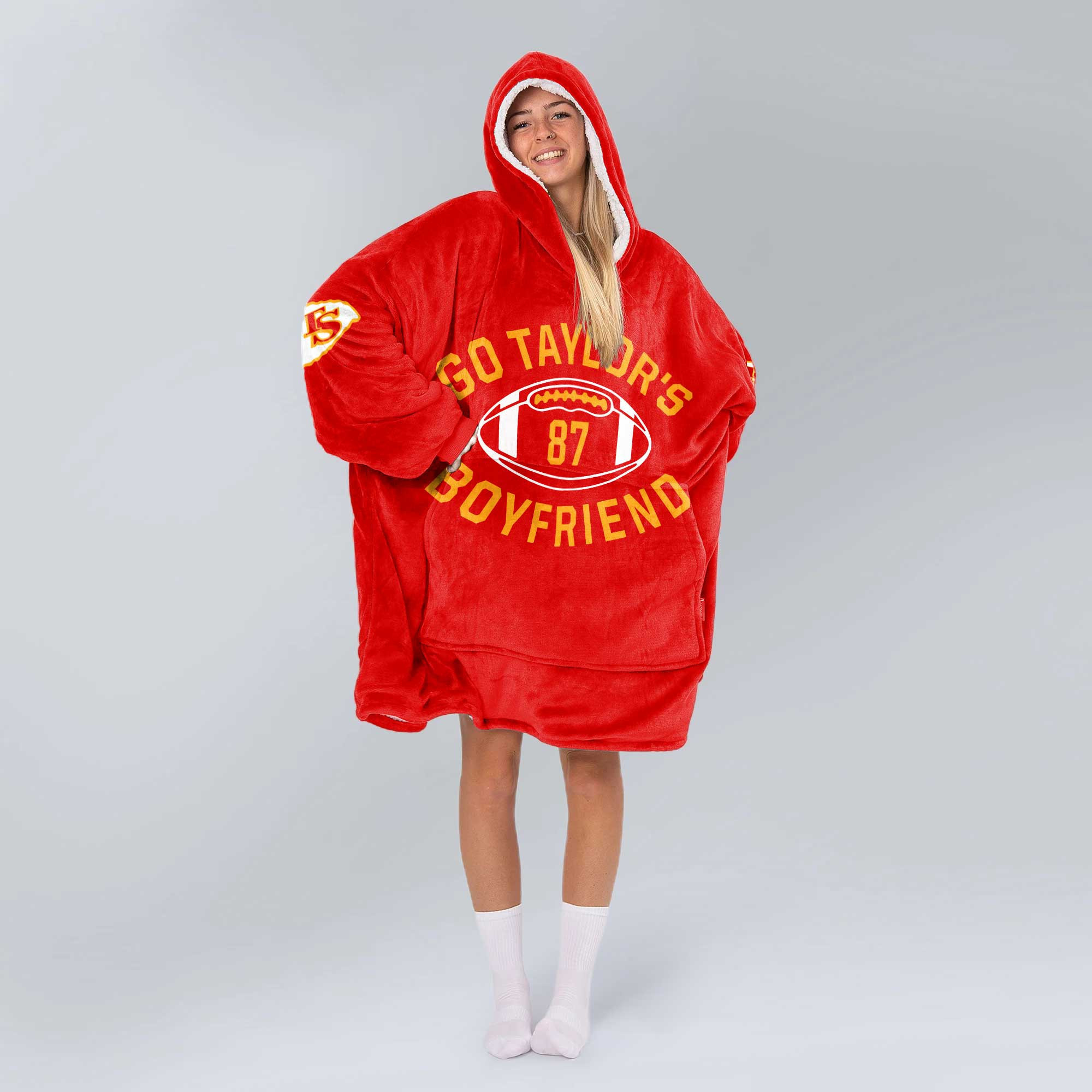 Adult Swiftie 87 Kansas City Football Unisex Blanket Hoodie