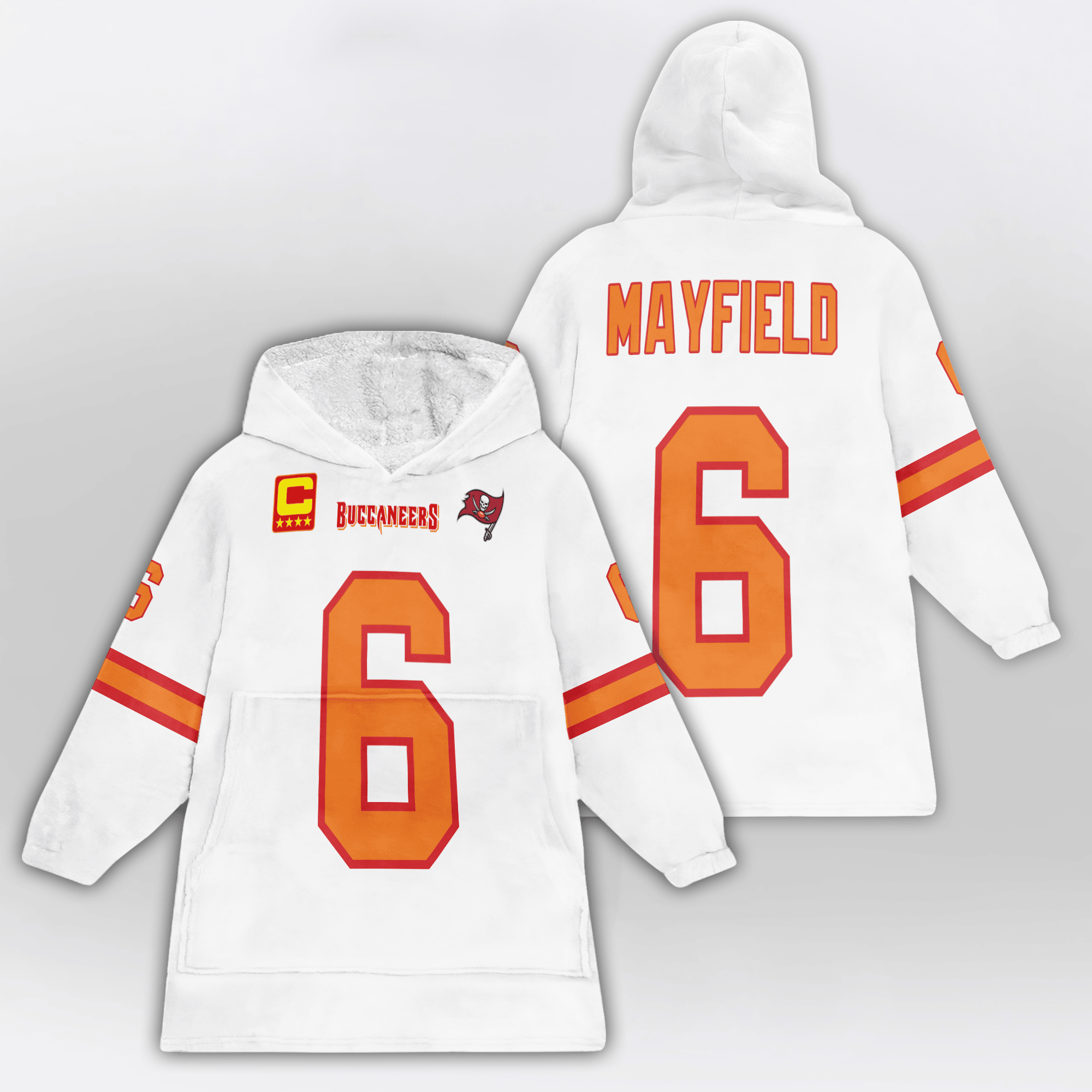 Adult B.M 6 Captain Tampa Bay Football Unisex Blanket Hoodie