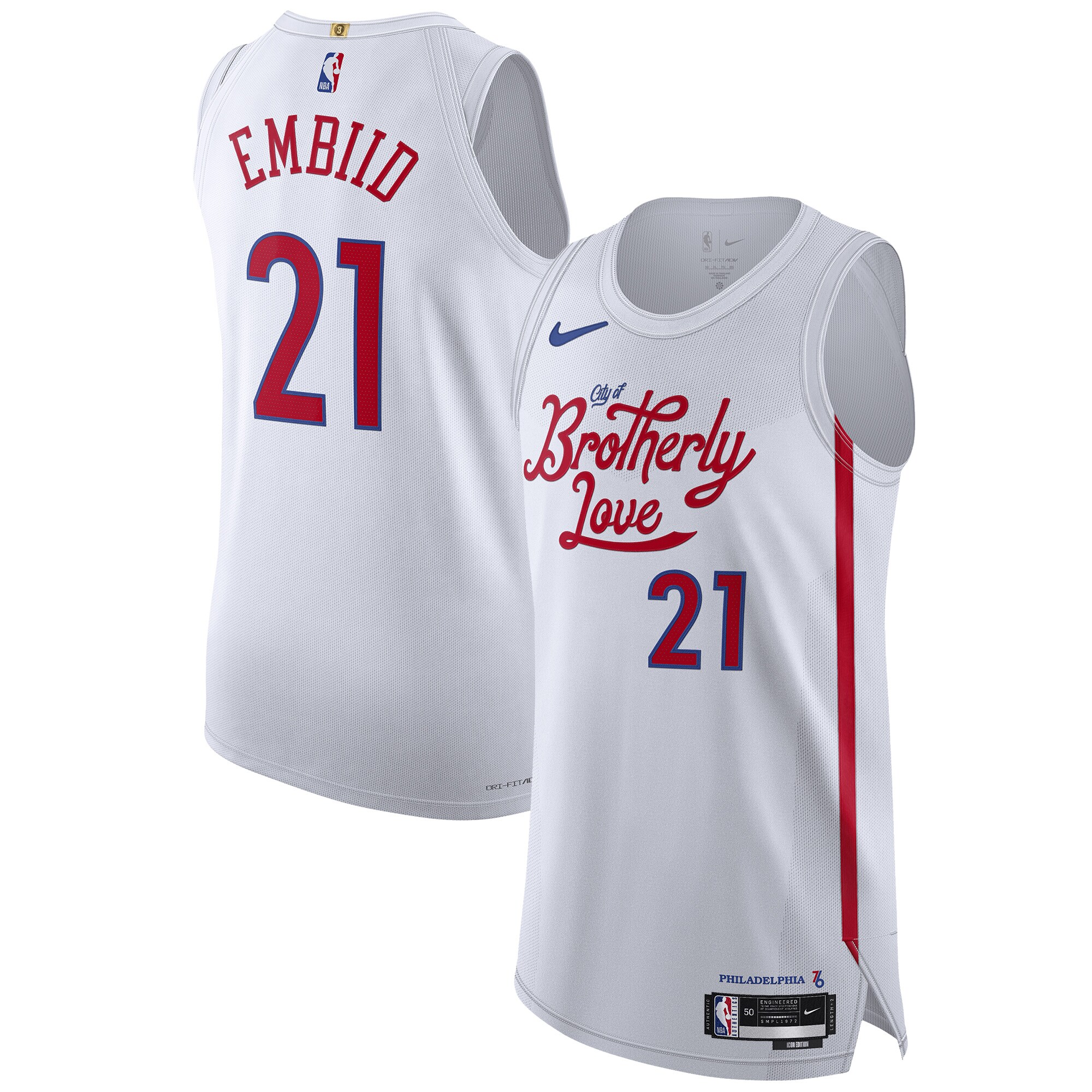 Joel Embiid Philadelphia 76ers  2022/23 Authentic Jersey - City Edition - White