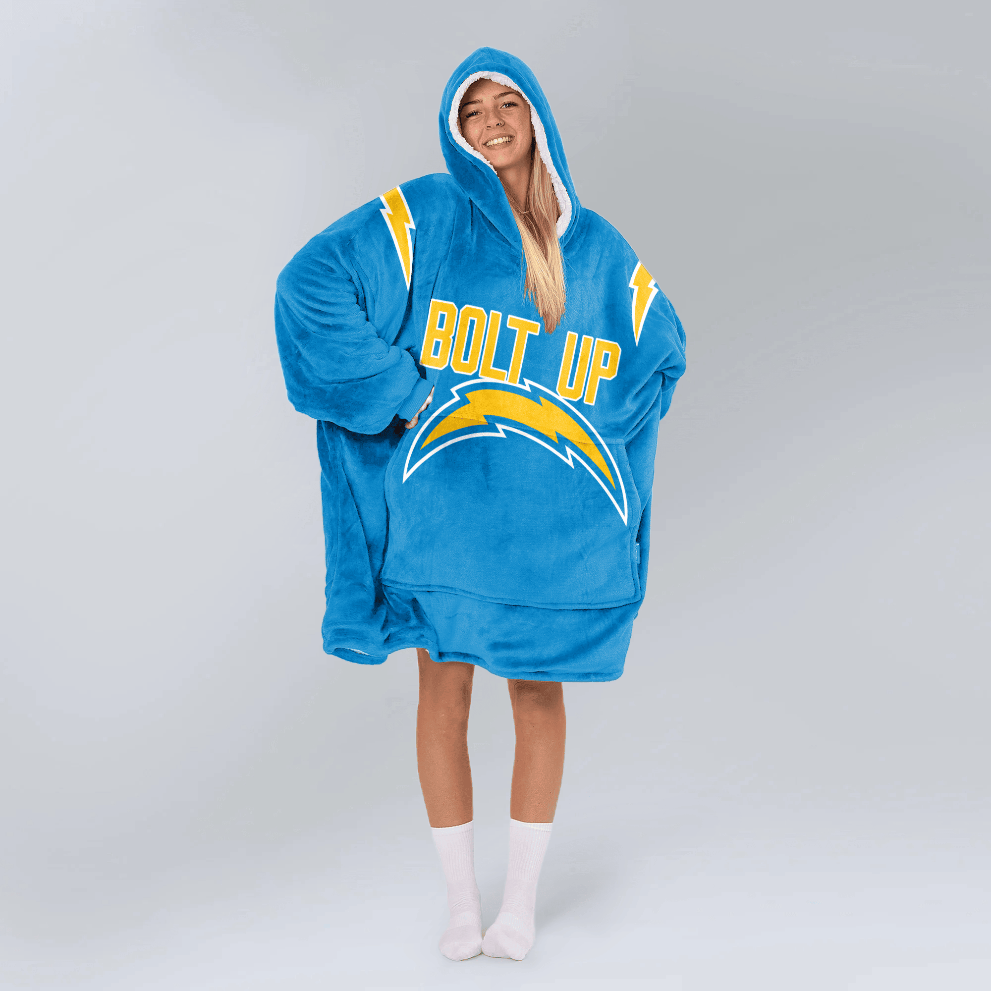 Adult Bolt Up 10 Los Angeles Football Unisex Blanket Hoodie