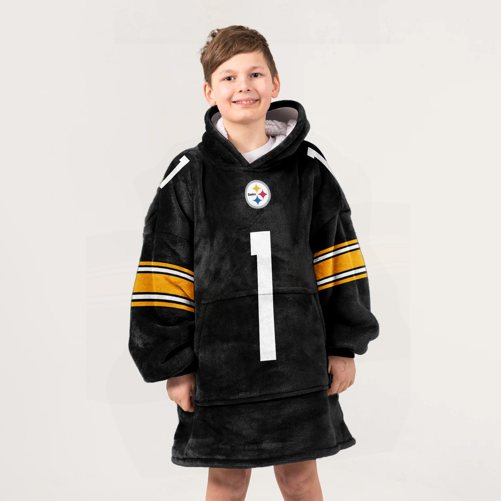 Adult S.D 1 Pittsburgh Football Unisex Blanket Hoodie