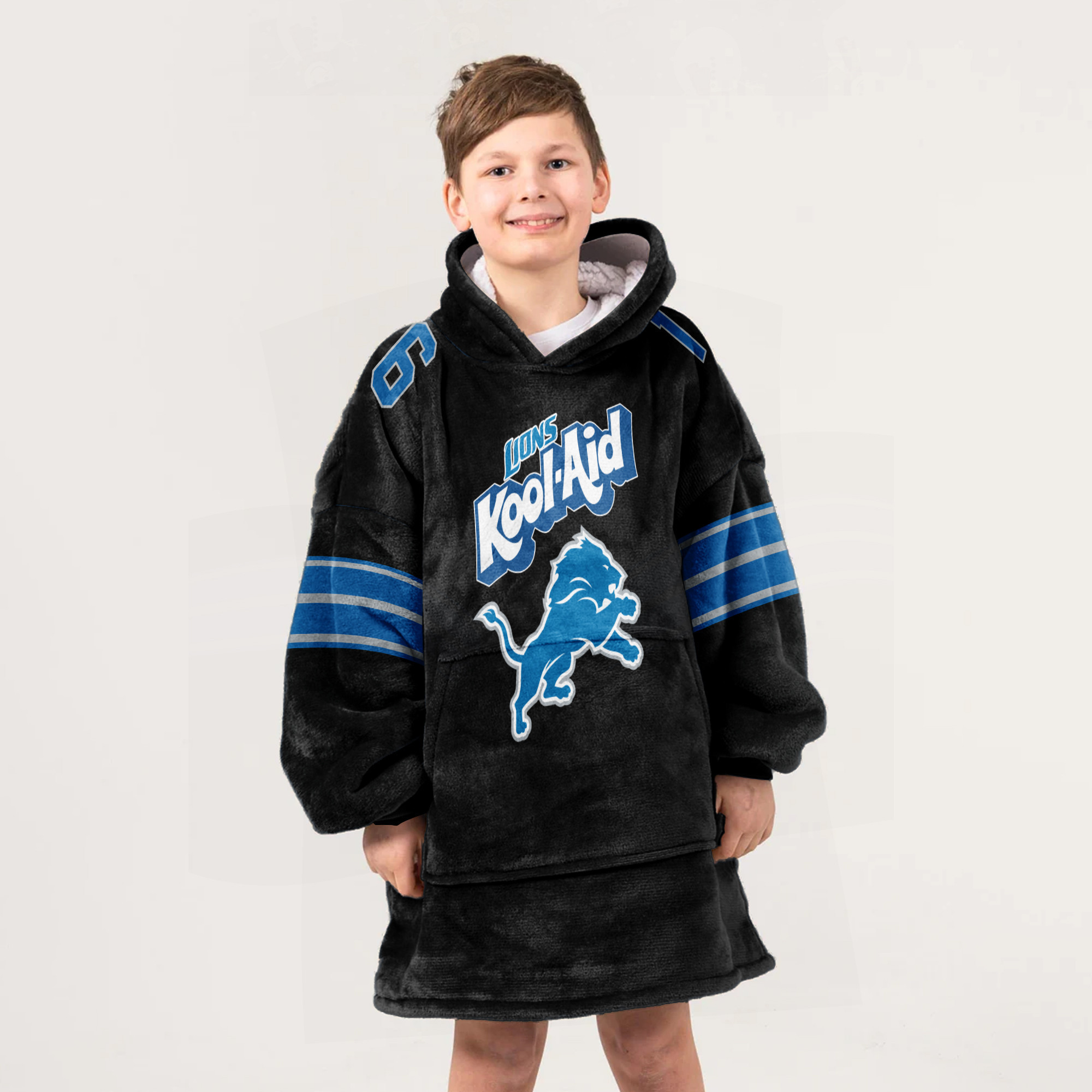 Adult 16 Detroit Lions Football Unisex Blanket Hoodie
