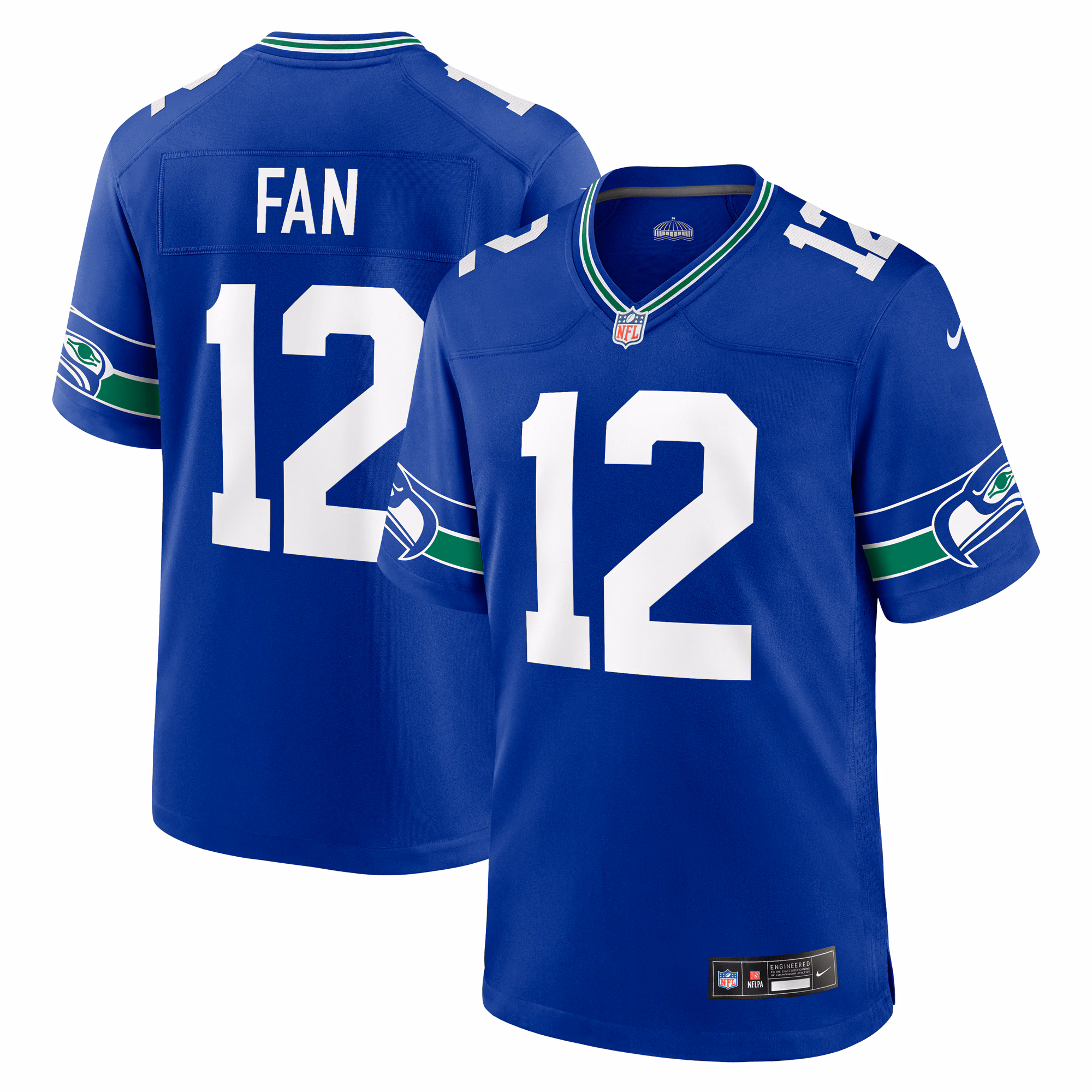 12s Seattle Seahawks Throwback Player Game Jersey - Royal