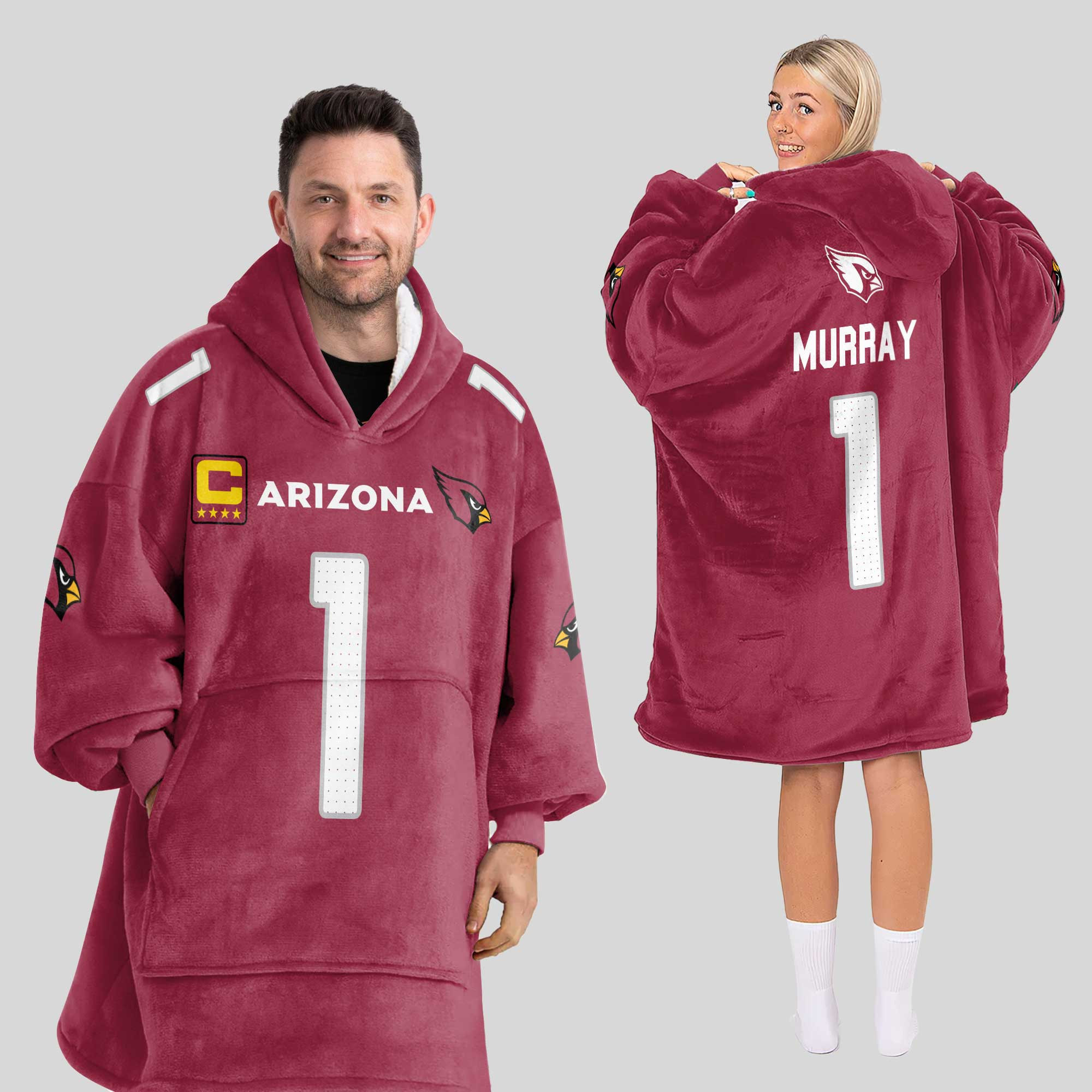 Adult 1 Arizona Football Unisex Blanket Hoodie