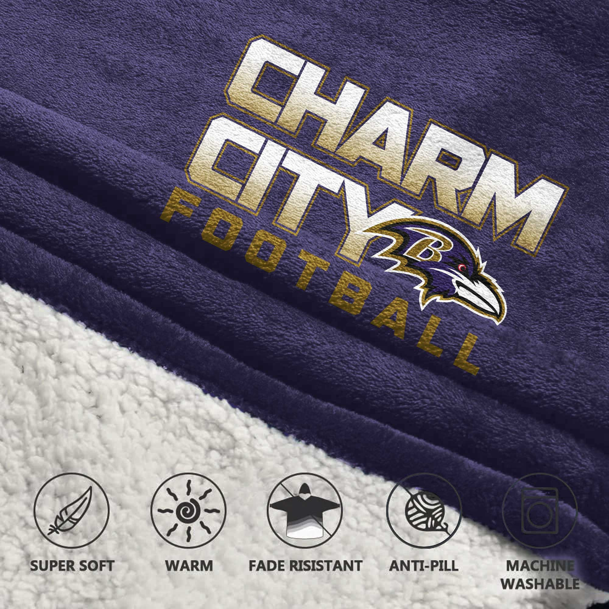 Kid 8 Baltimore Football Unisex Blanket Hoodie