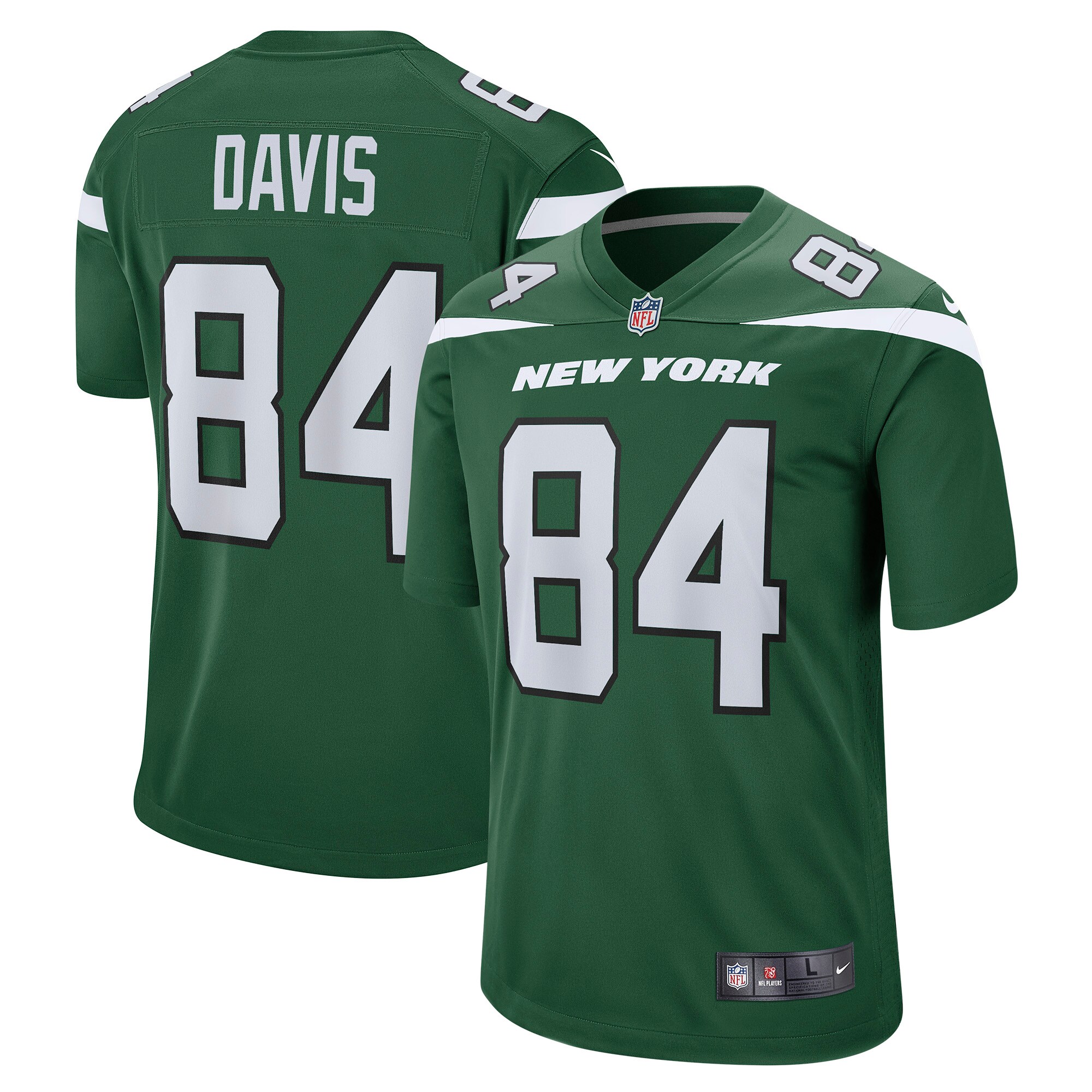 Corey Davis New York Jets  Game Player Jersey - Gotham Green