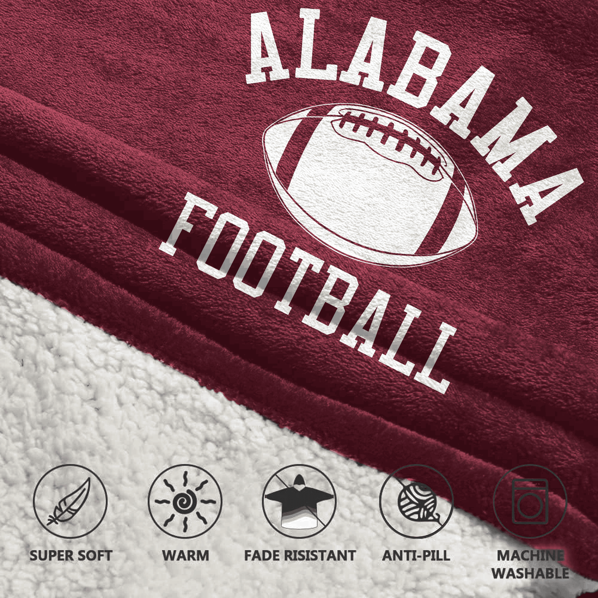 Kid 1 Alabama Football Unisex Blanket Hoodie