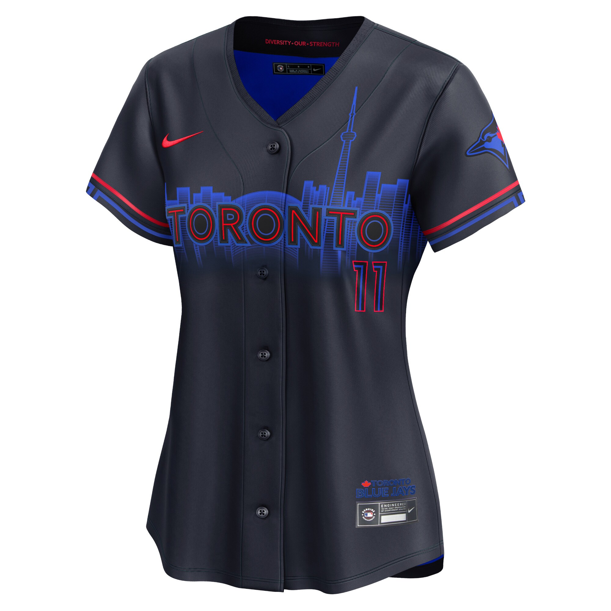 Bo Bichette #11 Toronto Blue Jays Women's 2024 City Connect Limited Player Jersey - Navy