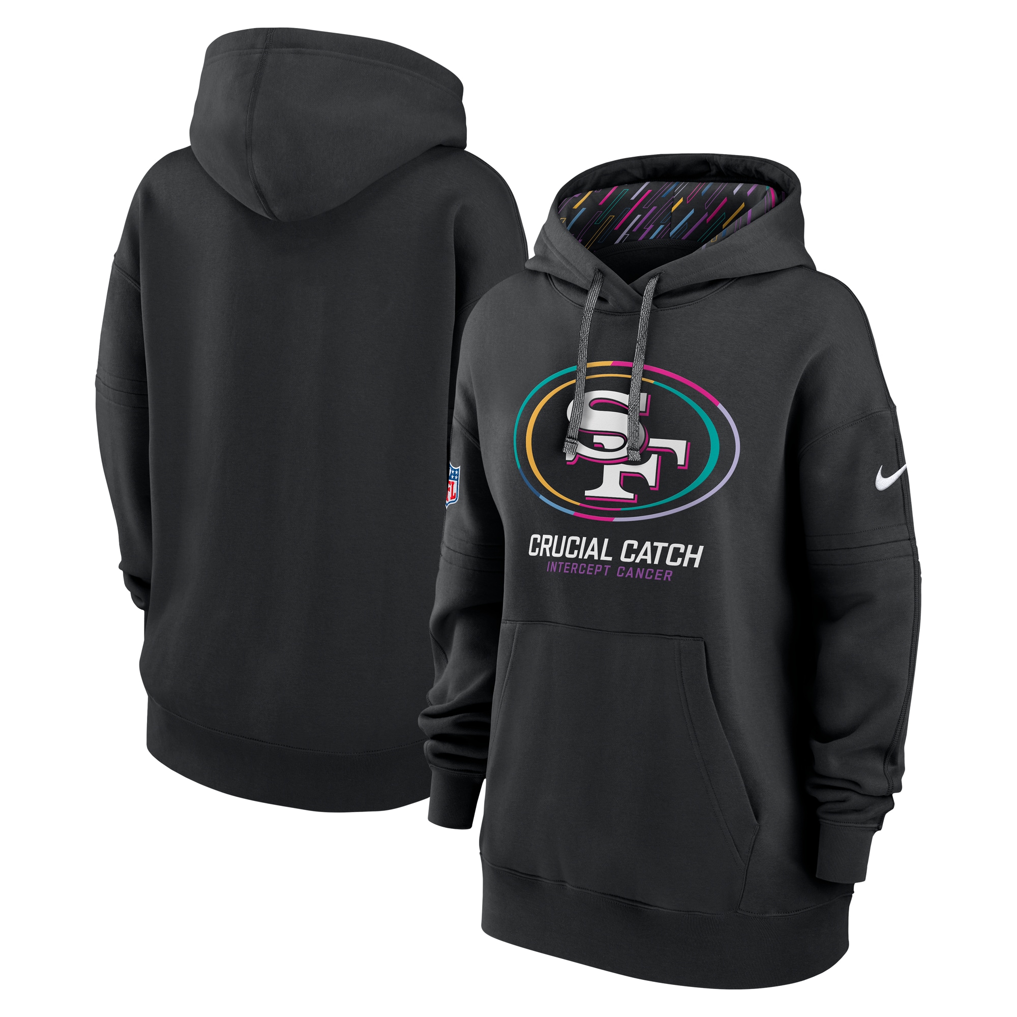 San Francisco 49ers 49ers Women's 2024 NFL Crucial Catch Club Pullover Hoodie - Black
