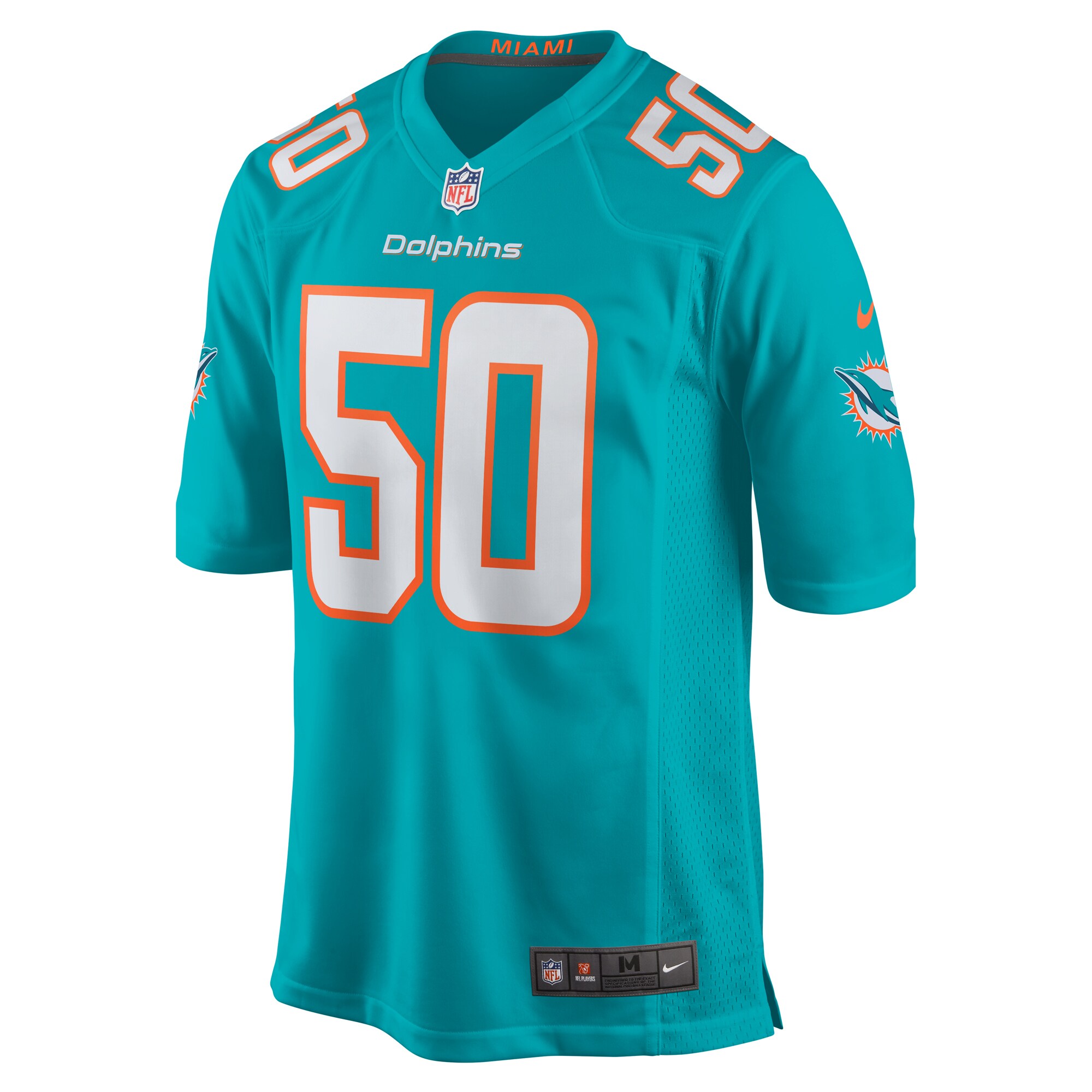 Chase Winovich Miami Dolphins Team Game Jersey -  Aqua