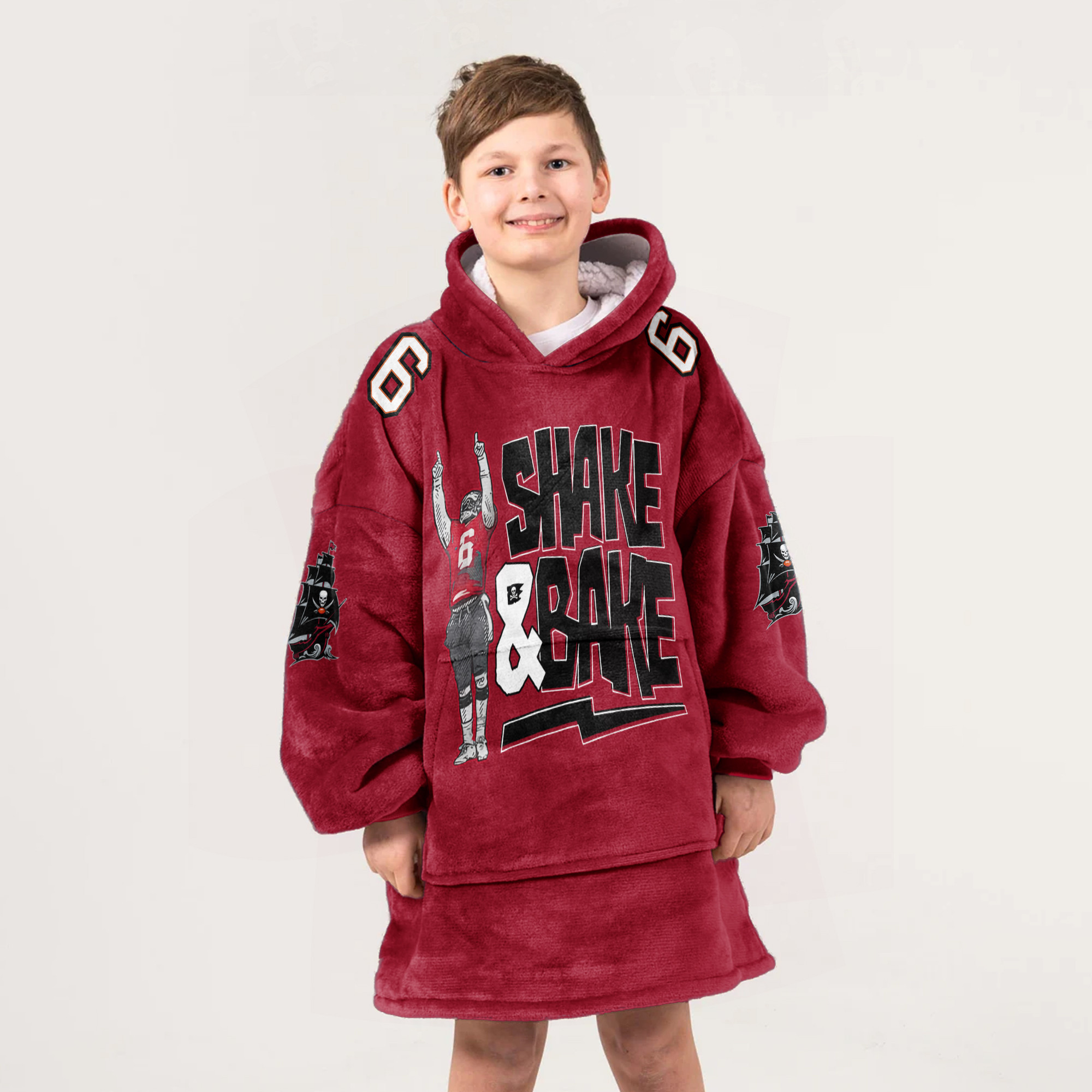 Adult B.M 6 Tampa Bay Football Unisex Blanket Hoodie