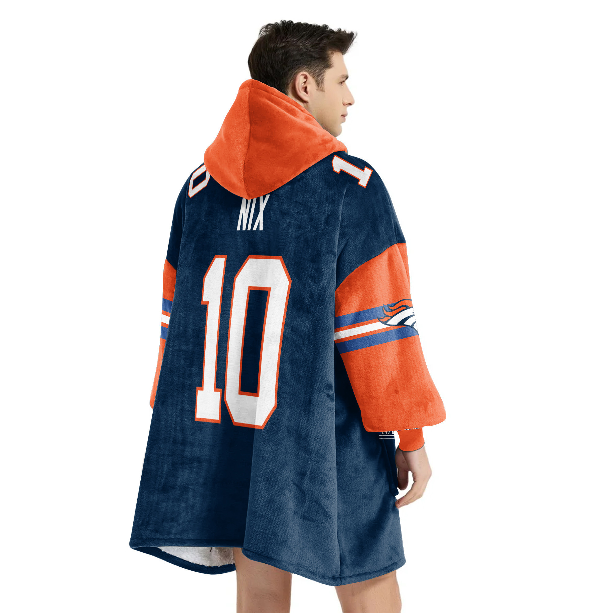 Adult 10 Denver Football Unisex Blanket Hoodie