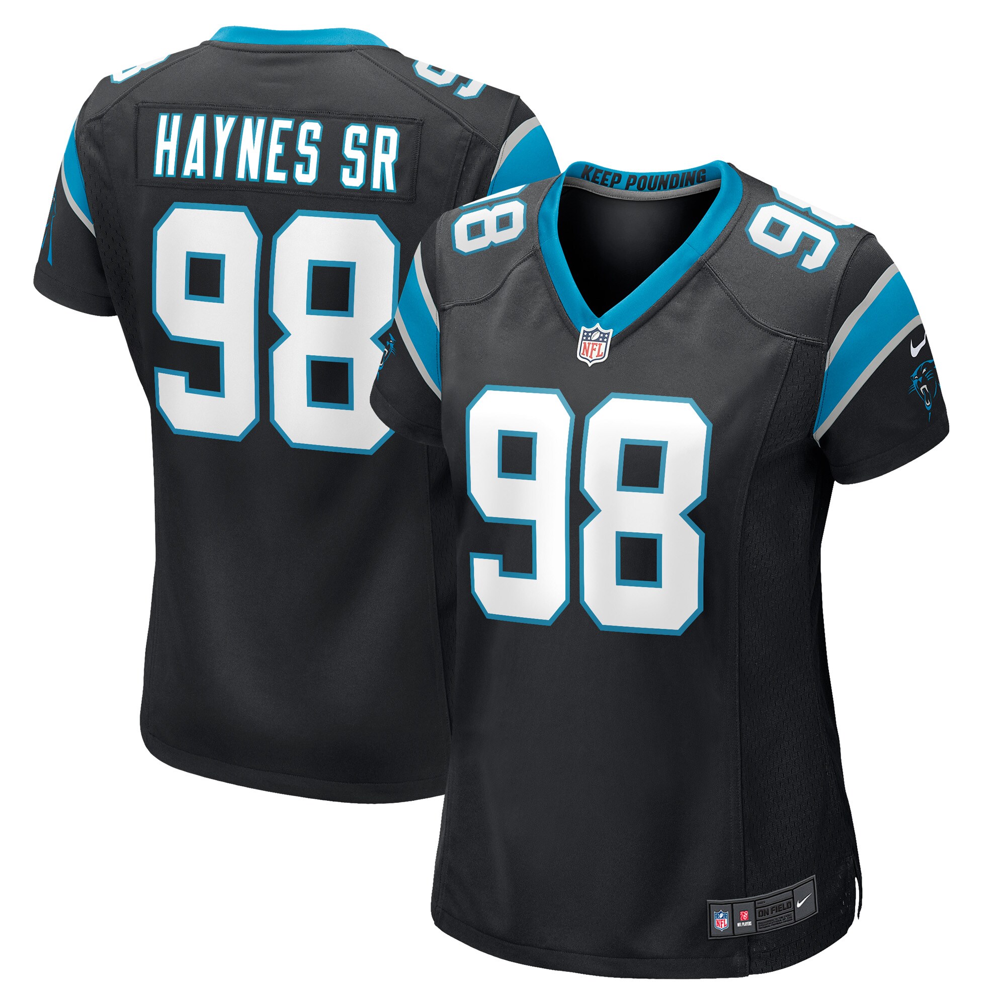 Marquis Haynes Sr. Carolina Panthers  Women's Game Player Jersey - Black