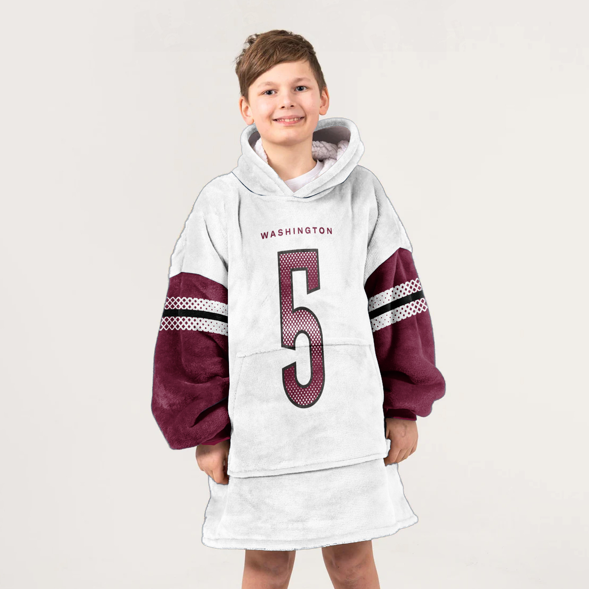 Adult 5 Washington Football Unisex Blanket Hoodie